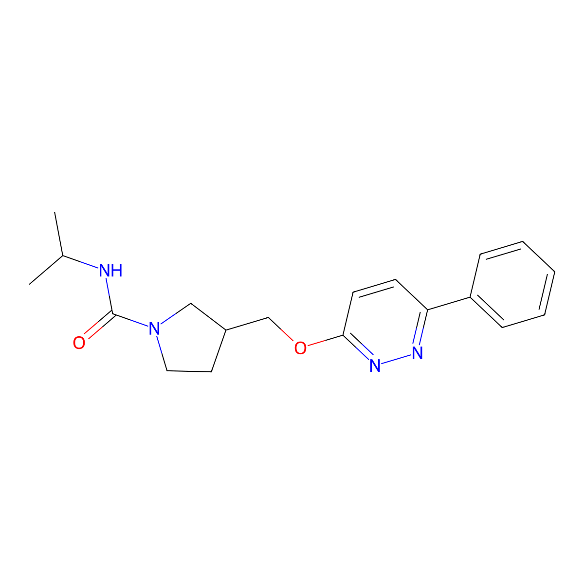 3-{[(6-phenylpyridazin-3-yl)oxy]methyl}-N-(propan-2-yl)pyrrolidine-1-carboxamide molecular structure, CAS 2549021-91-0