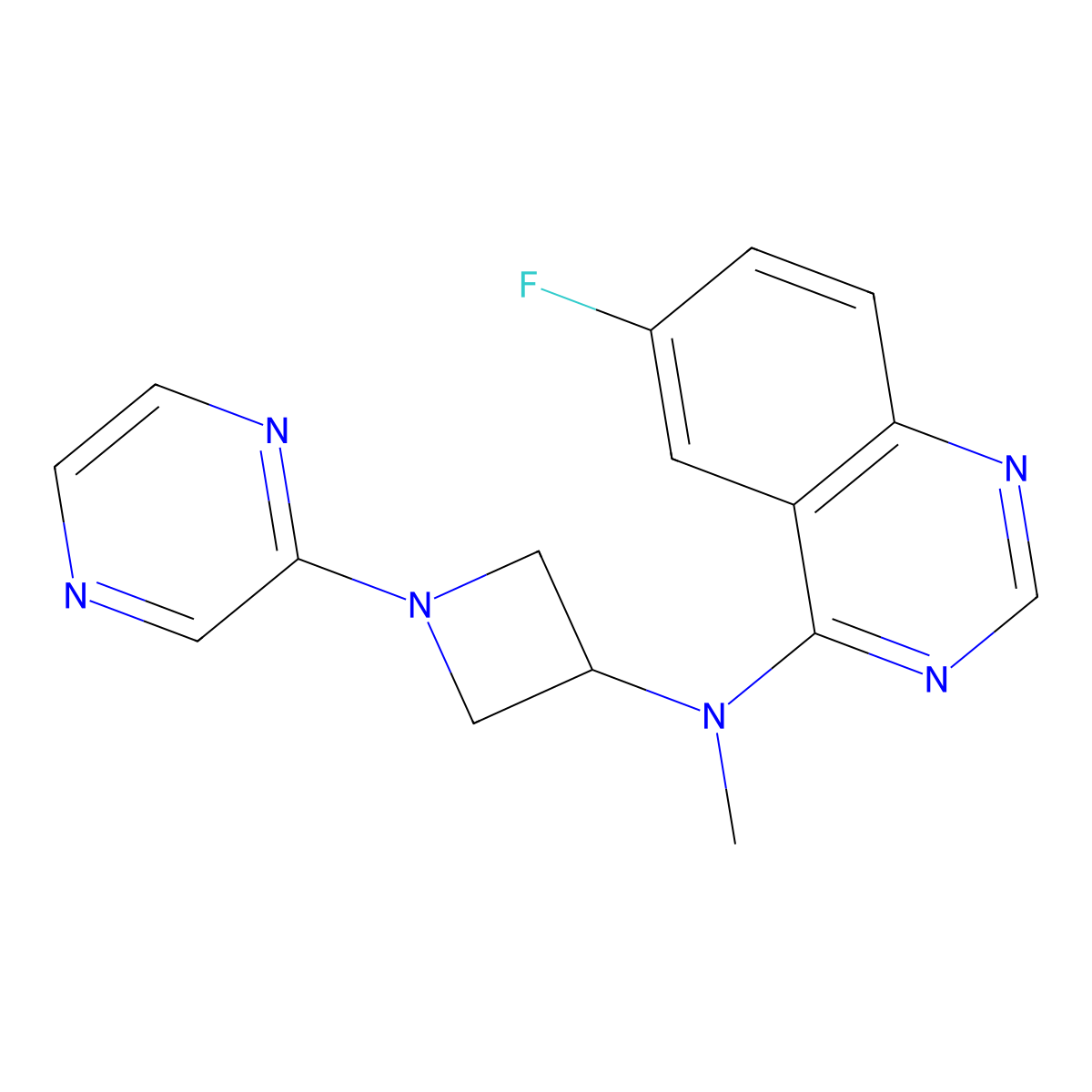 6-fluoro-N-methyl-N-[1-(pyrazin-2-yl)azetidin-3-yl]quinazolin-4-amine molecular structure, CAS 2549021-93-2