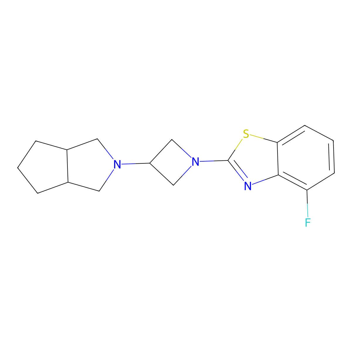4-Fluoro-2-(3-{octahydrocyclopenta[c]pyrrol-2-yl}azetidin-1-yl)-1,3-benzothiazole molecular structure, CAS 2549021-98-7