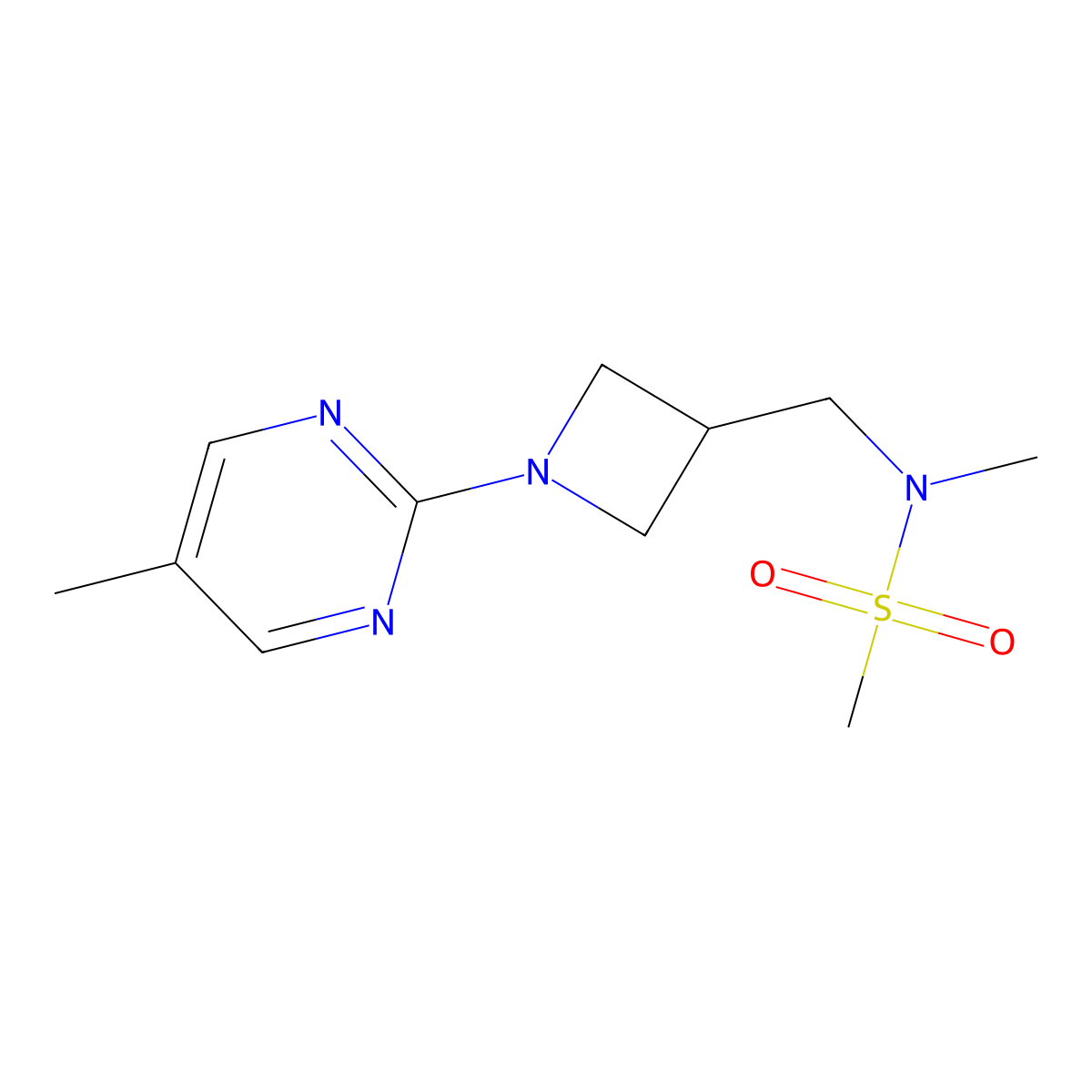 N-methyl-N-{[1-(5-methylpyrimidin-2-yl)azetidin-3-yl]methyl}methanesulfonamide molecular structure, CAS 2549022-03-7