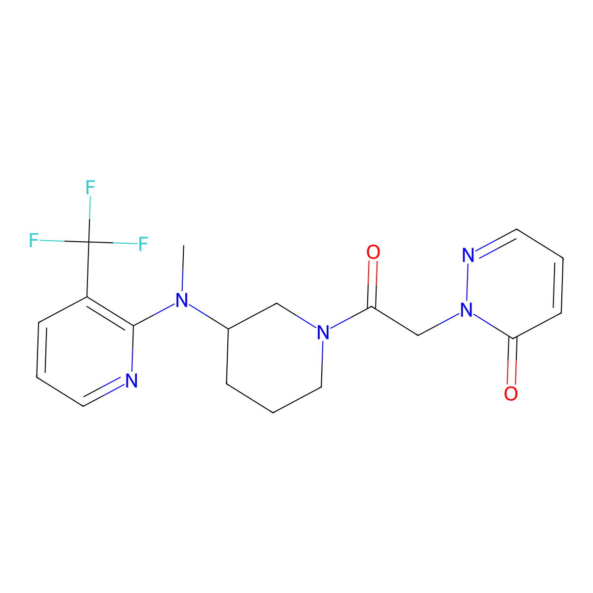 2-[2-(3-{Methyl[3-(trifluoromethyl)pyridin-2-yl]amino}piperidin-1-yl)-2-oxoethyl]-2,3-dihydropyridazin-3-one molecular structure, CAS 2549022-10-6