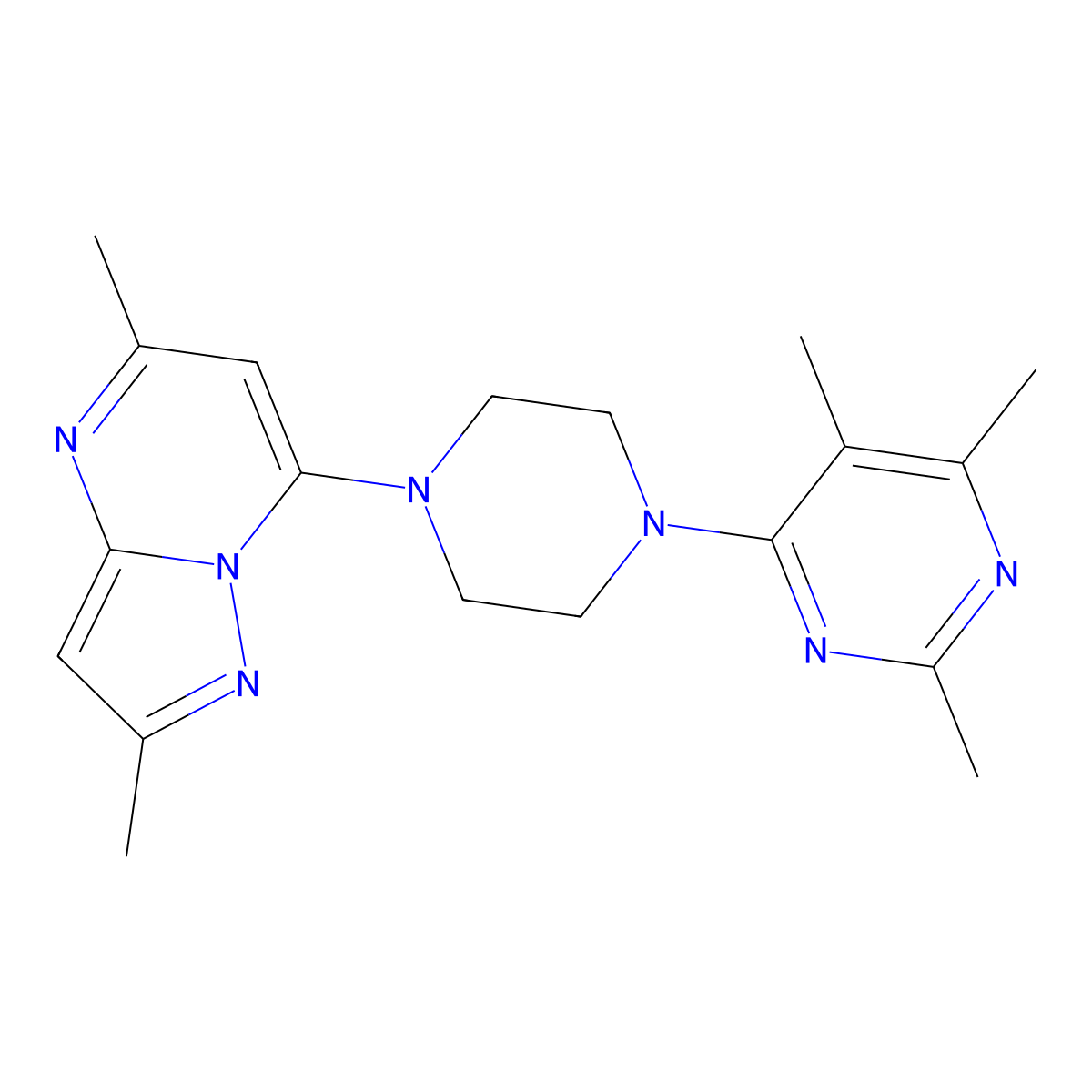 4-(4-{2,5-Dimethylpyrazolo[1,5-a]pyrimidin-7-yl}piperazin-1-yl)-2,5,6-trimethylpyrimidine molecular structure, CAS 2549022-15-1