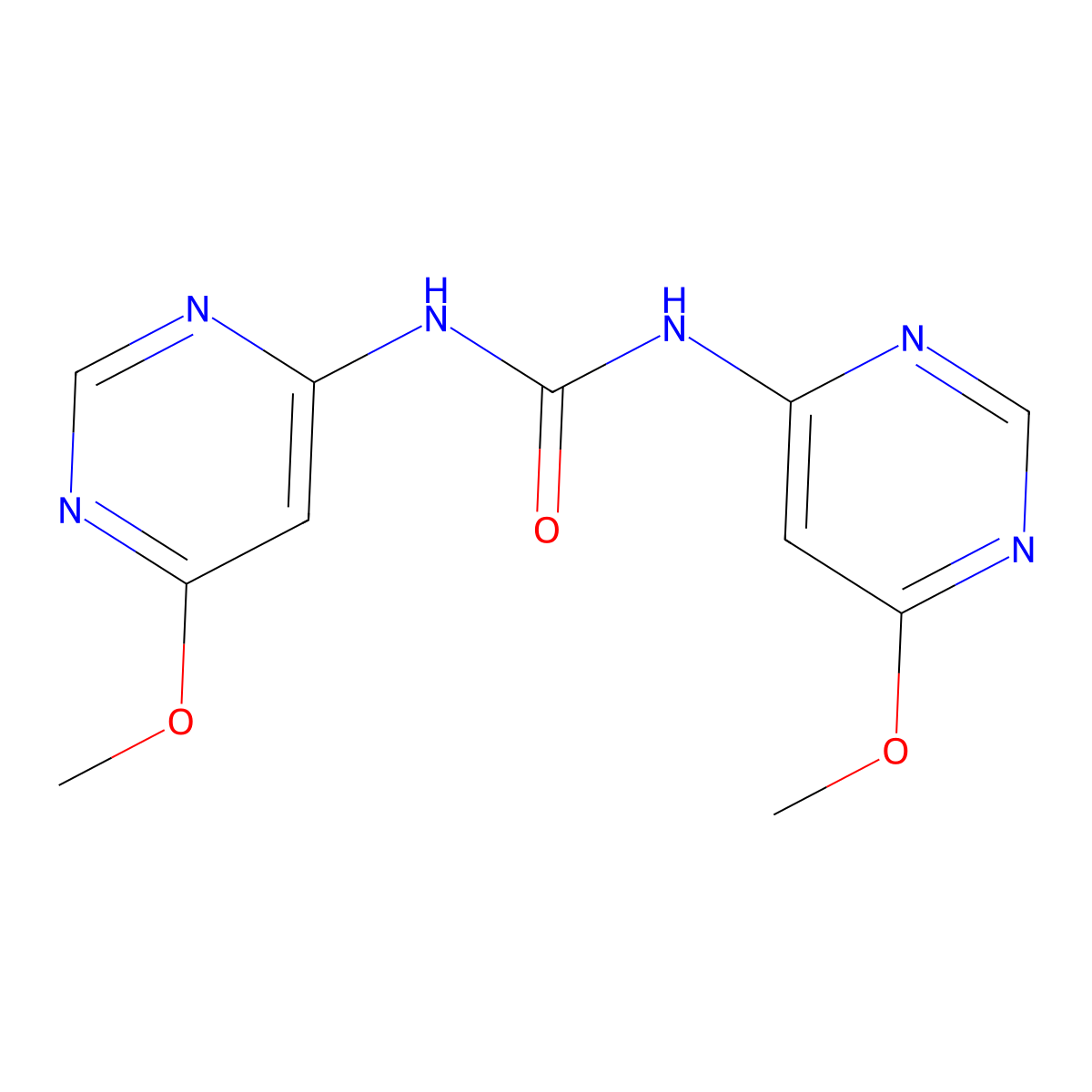 1,3-Bis(6-methoxypyrimidin-4-yl)urea molecular structure, CAS 2549022-25-3