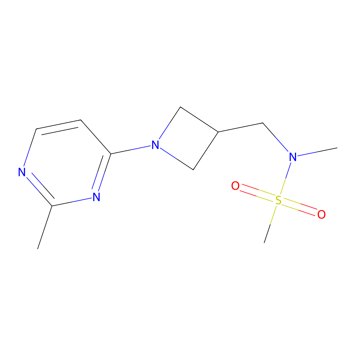N-methyl-N-{[1-(2-methylpyrimidin-4-yl)azetidin-3-yl]methyl}methanesulfonamide molecular structure, CAS 2549022-30-0