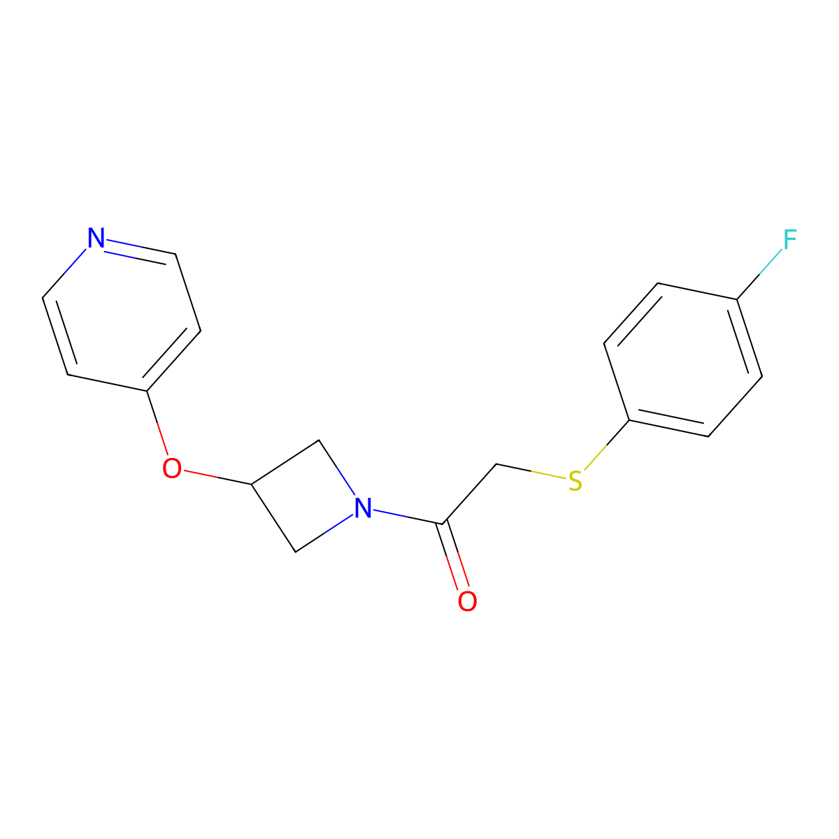 2-[(4-Fluorophenyl)sulfanyl]-1-[3-(pyridin-4-yloxy)azetidin-1-yl]ethan-1-one molecular structure, CAS 2549022-32-2