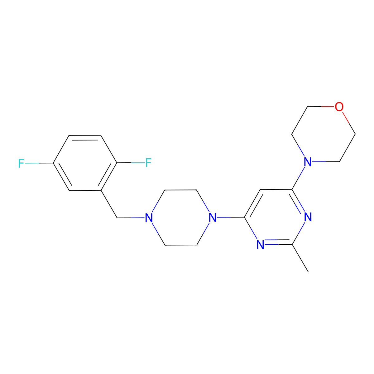 4-(6-{4-[(2,5-Difluorophenyl)methyl]piperazin-1-yl}-2-methylpyrimidin-4-yl)morpholine molecular structure, CAS 2549022-41-3