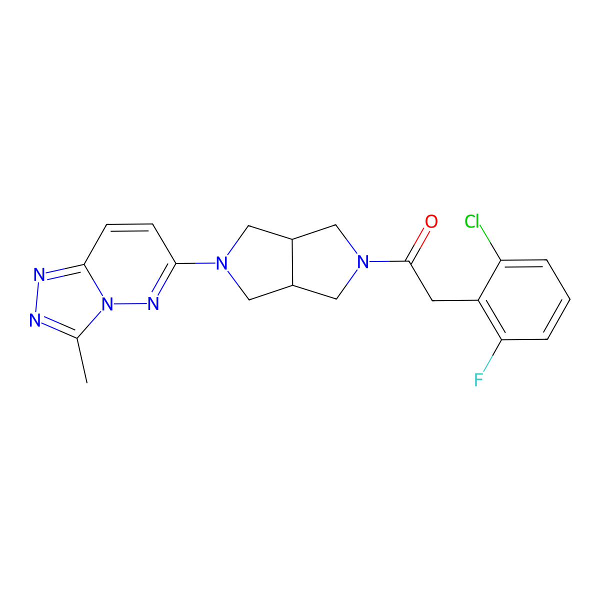 2-(2-Chloro-6-fluorophenyl)-1-(5-{3-methyl-[1,2,4]triazolo[4,3-b]pyridazin-6-yl}-octahydropyrrolo[3,4-c]pyrrol-2-yl)ethan-1-one molecular structure, CAS 2549022-49-1