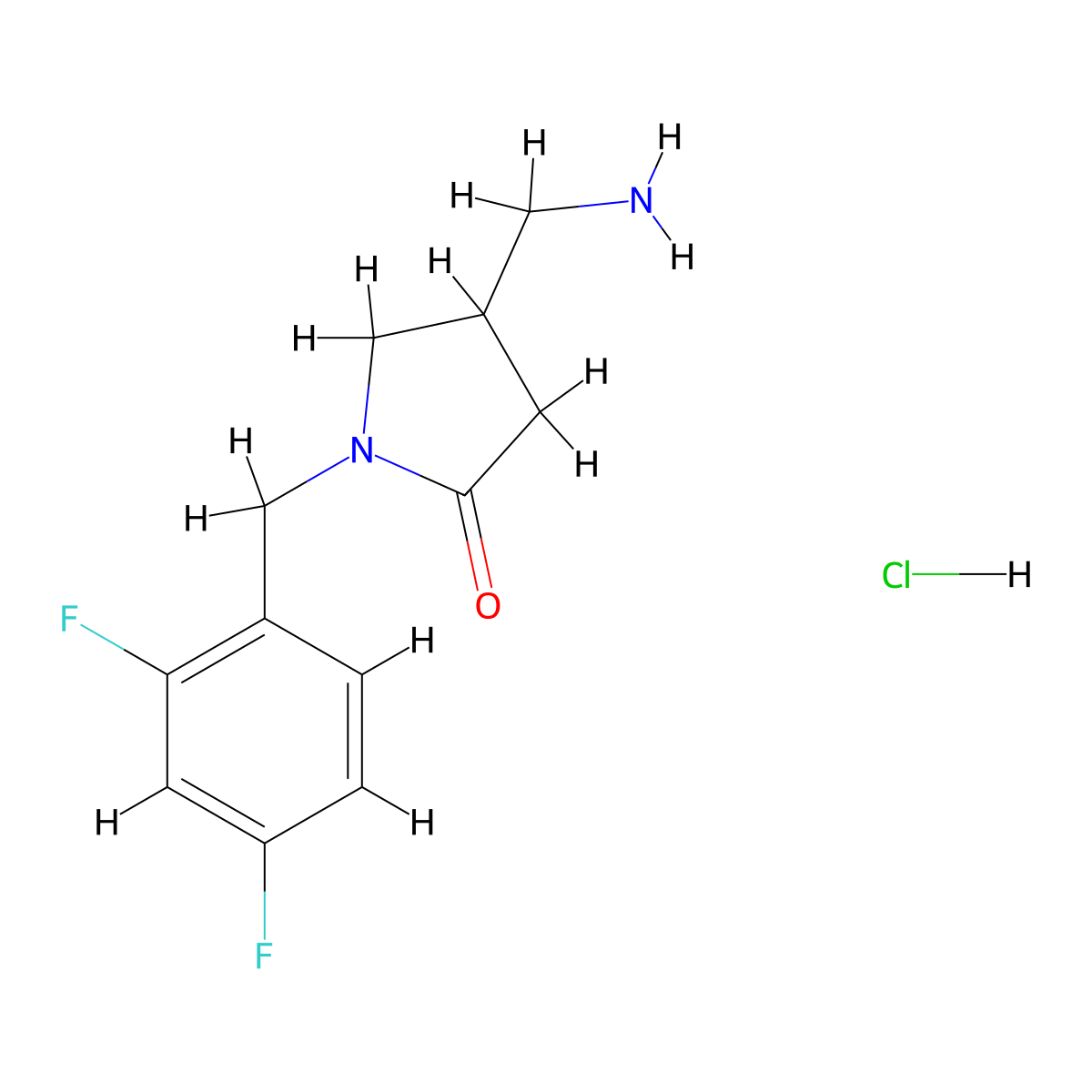 4-(Aminomethyl)-1-[(2,4-difluorophenyl)methyl]pyrrolidin-2-one hydrochloride molecular structure, CAS 2549022-60-6