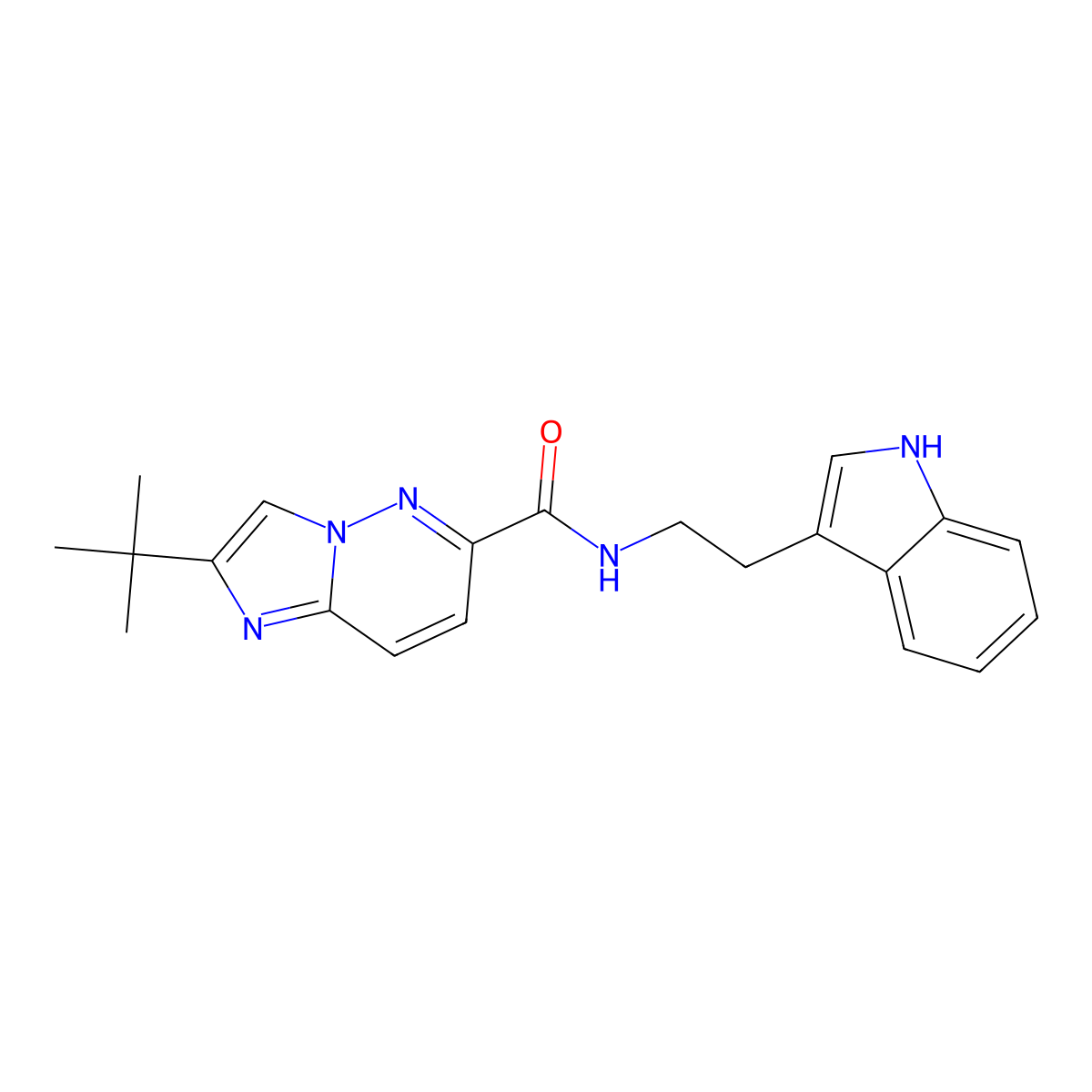 2-tert-butyl-N-[2-(1H-indol-3-yl)ethyl]imidazo[1,2-b]pyridazine-6-carboxamide molecular structure, CAS 2549022-67-3