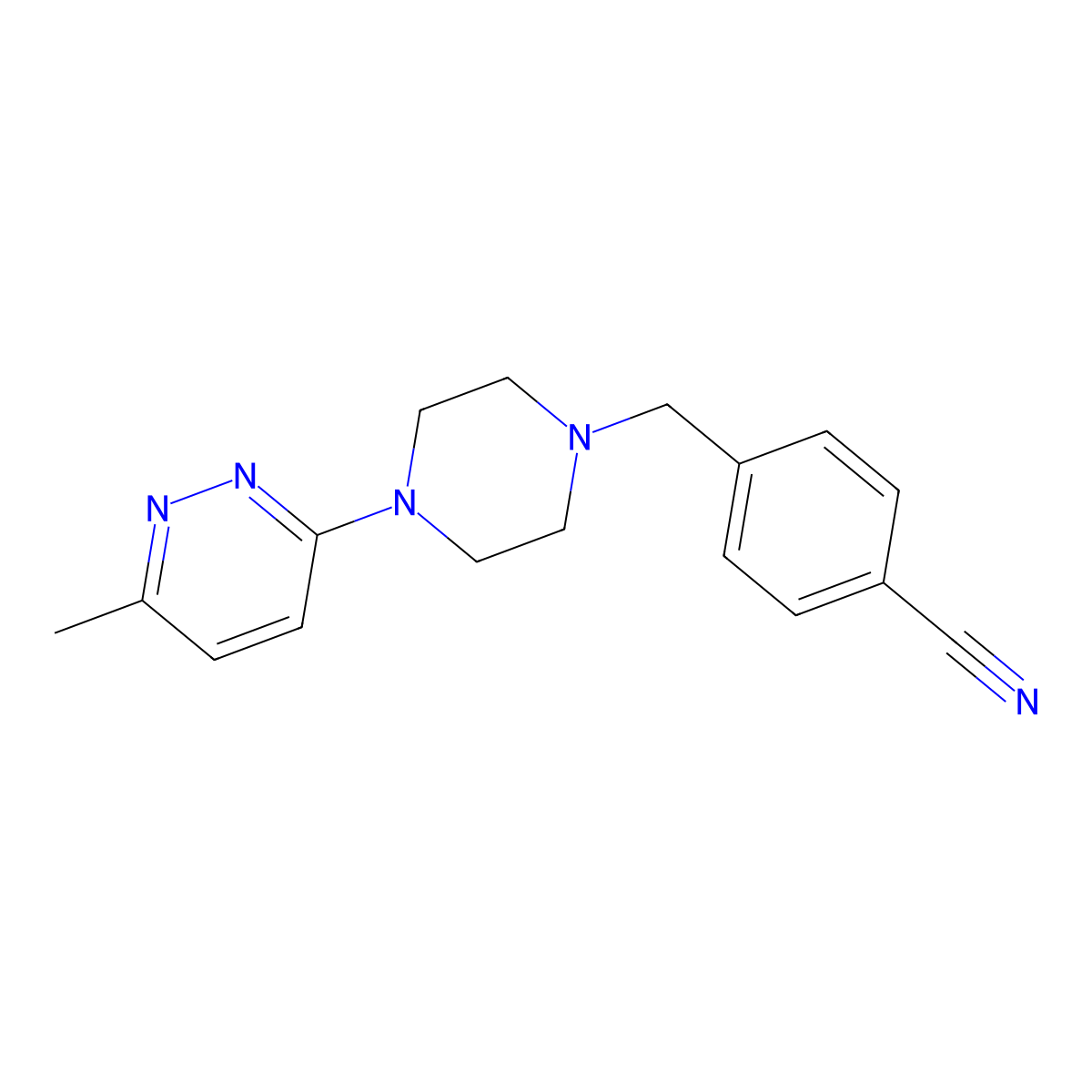 4-{[4-(6-Methylpyridazin-3-yl)piperazin-1-yl]methyl}benzonitrile molecular structure, CAS 2549022-72-0