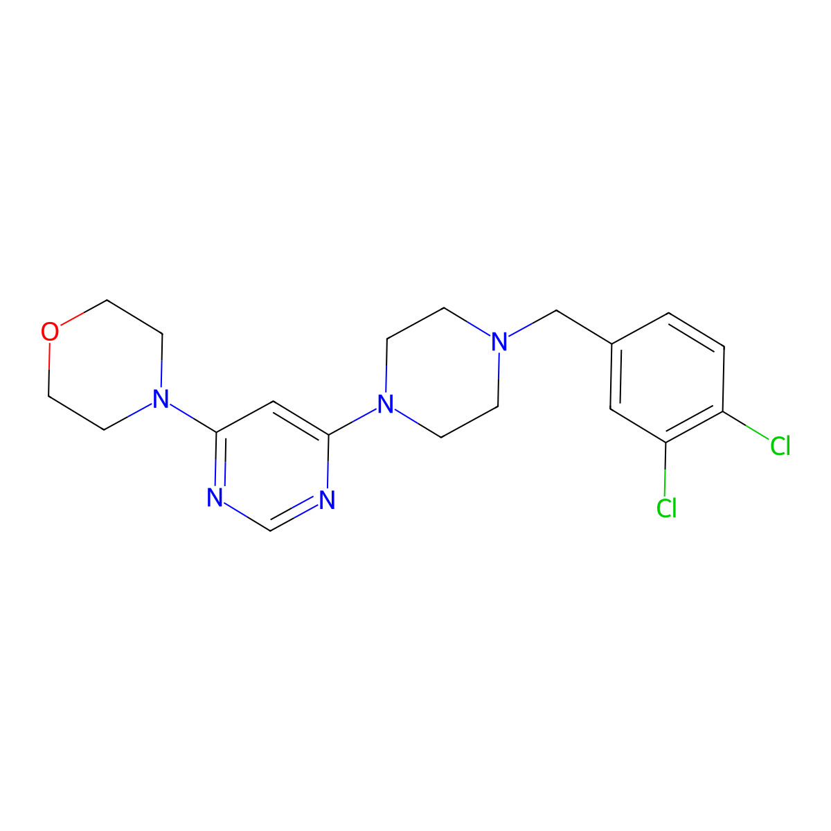 4-(6-{4-[(3,4-Dichlorophenyl)methyl]piperazin-1-yl}pyrimidin-4-yl)morpholine molecular structure, CAS 2549022-77-5