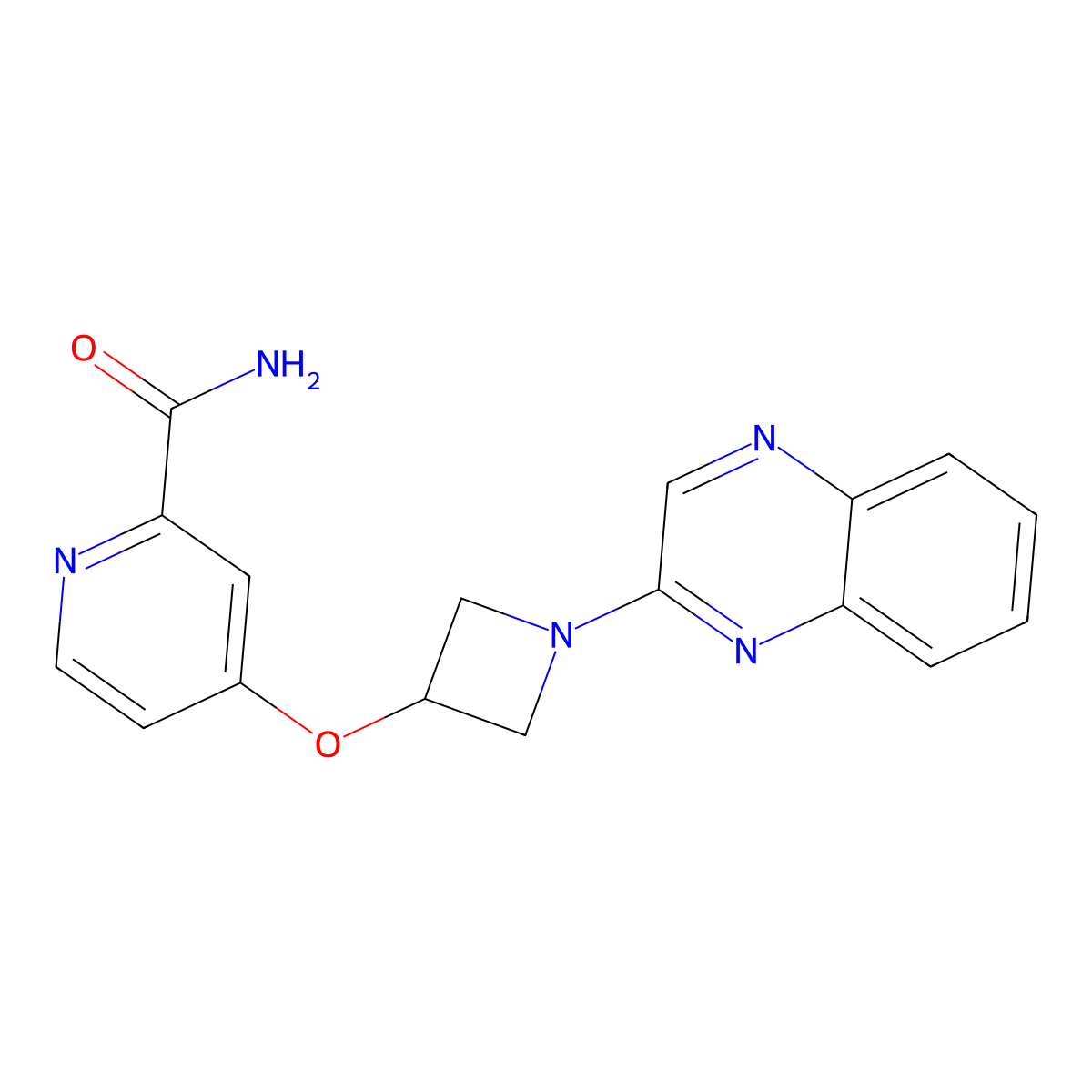 4-{[1-(Quinoxalin-2-yl)azetidin-3-yl]oxy}pyridine-2-carboxamide molecular structure, CAS 2549022-80-0