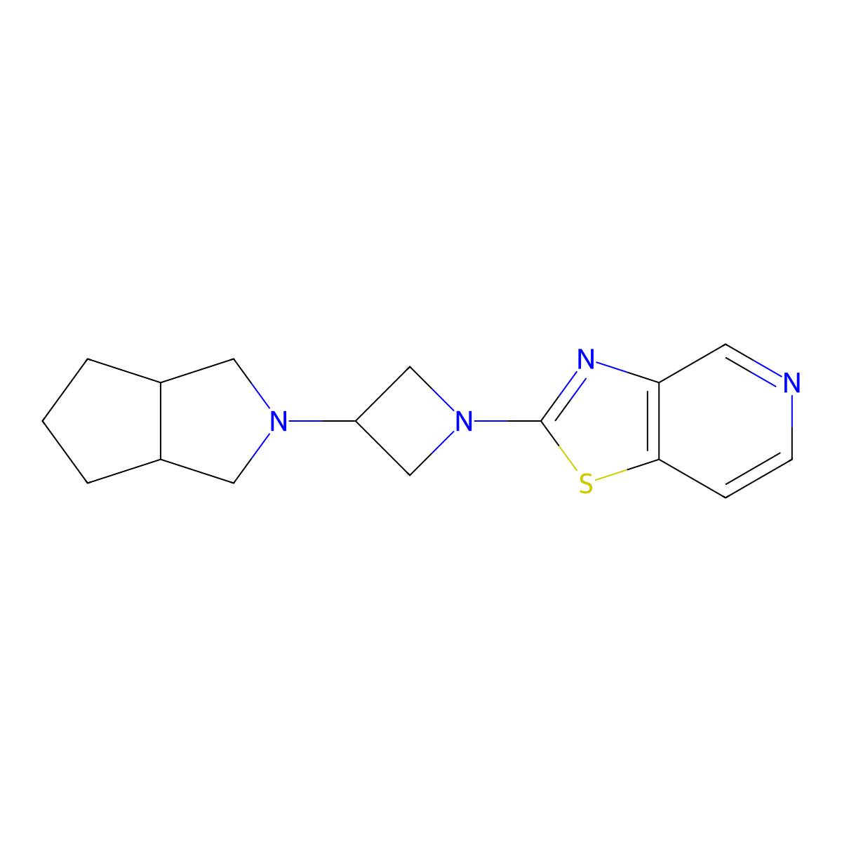 3-{Octahydrocyclopenta[c]pyrrol-2-yl}-1-{[1,3]thiazolo[4,5-c]pyridin-2-yl}azetidine molecular structure, CAS 2549023-05-2