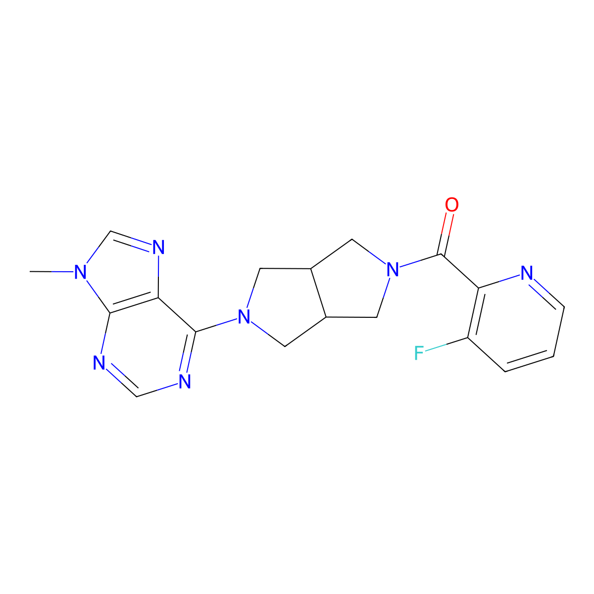 6-[5-(3-fluoropyridine-2-carbonyl)-octahydropyrrolo[3,4-c]pyrrol-2-yl]-9-methyl-9H-purine molecular structure, CAS 2549023-09-6
