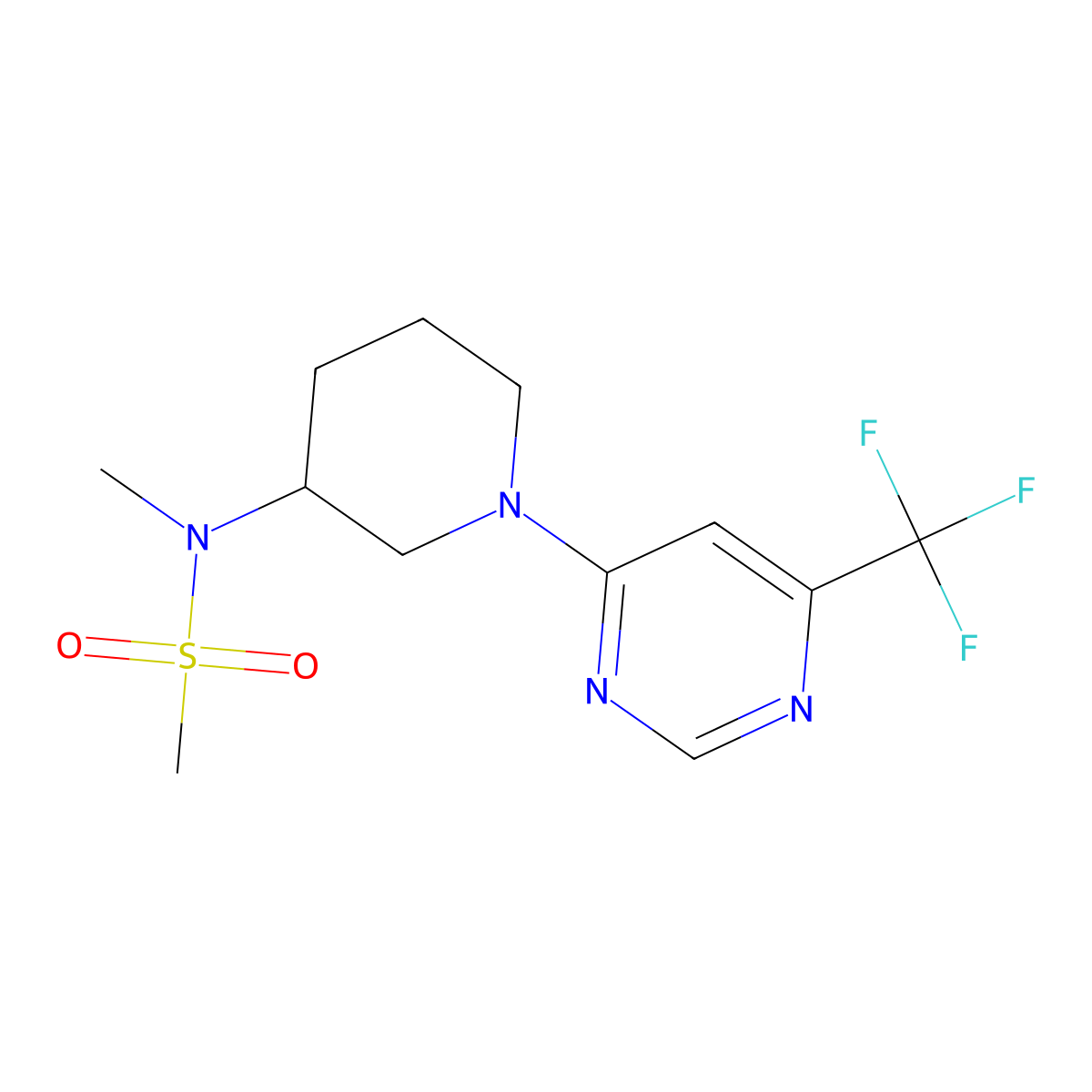 N-methyl-N-{1-[6-(trifluoromethyl)pyrimidin-4-yl]piperidin-3-yl}methanesulfonamide molecular structure, CAS 2549023-12-1