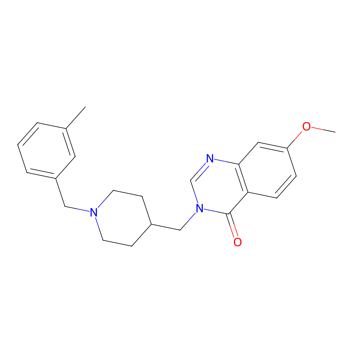 7-Methoxy-3-({1-[(3-methylphenyl)methyl]piperidin-4-yl}methyl)-3,4-dihydroquinazolin-4-one molecular structure, CAS 2549023-27-8