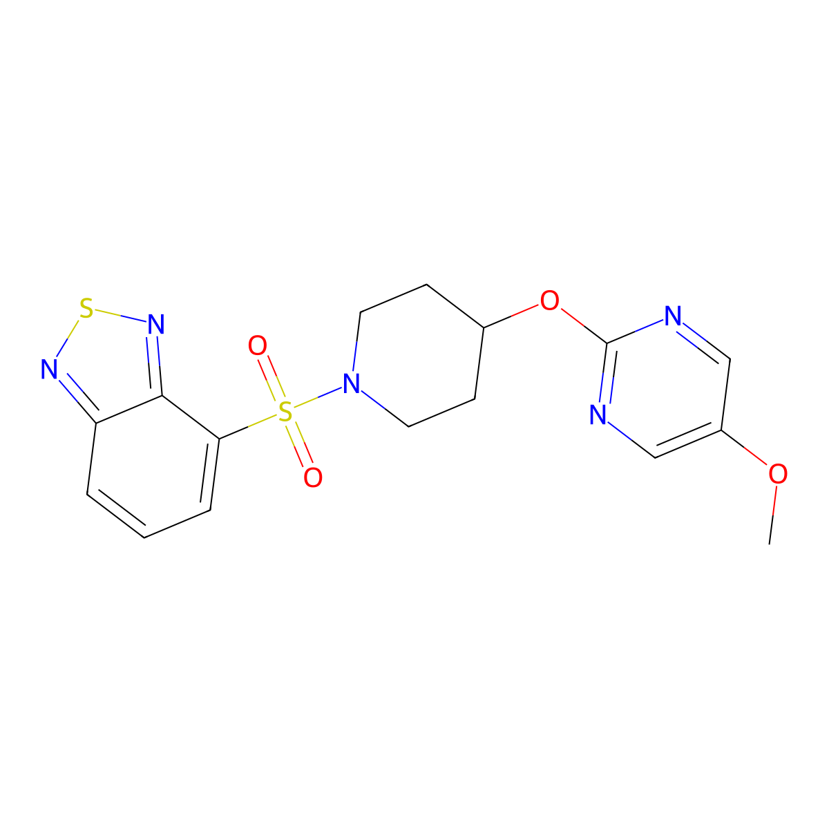 4-({4-[(5-Methoxypyrimidin-2-yl)oxy]piperidin-1-yl}sulfonyl)-2,1,3-benzothiadiazole molecular structure, CAS 2549023-40-5