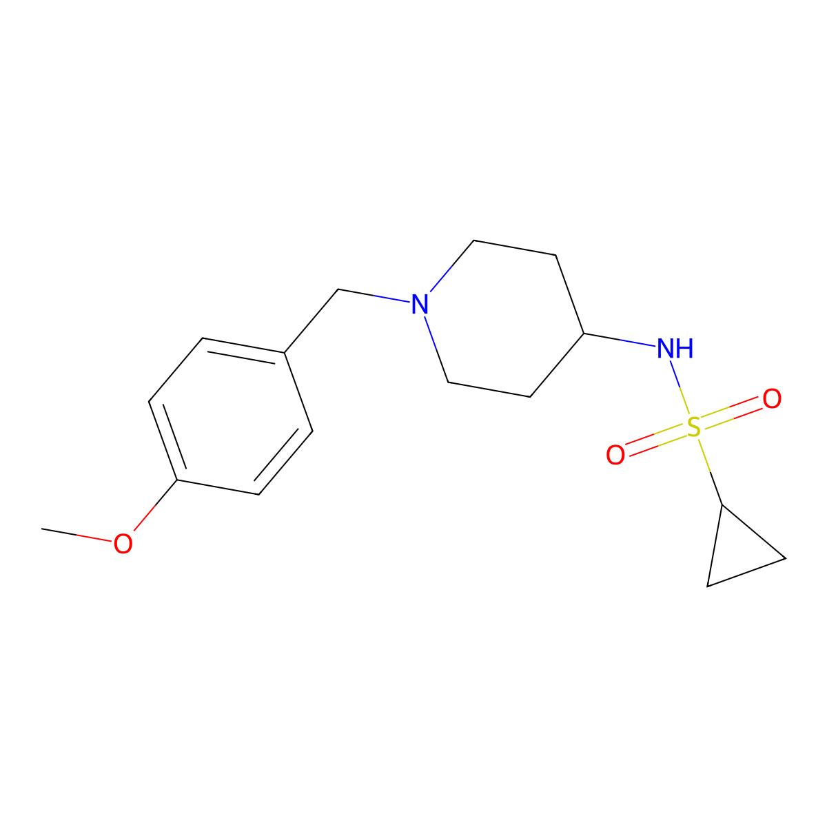 N-{1-[(4-methoxyphenyl)methyl]piperidin-4-yl}cyclopropanesulfonamide molecular structure, CAS 2549023-49-4