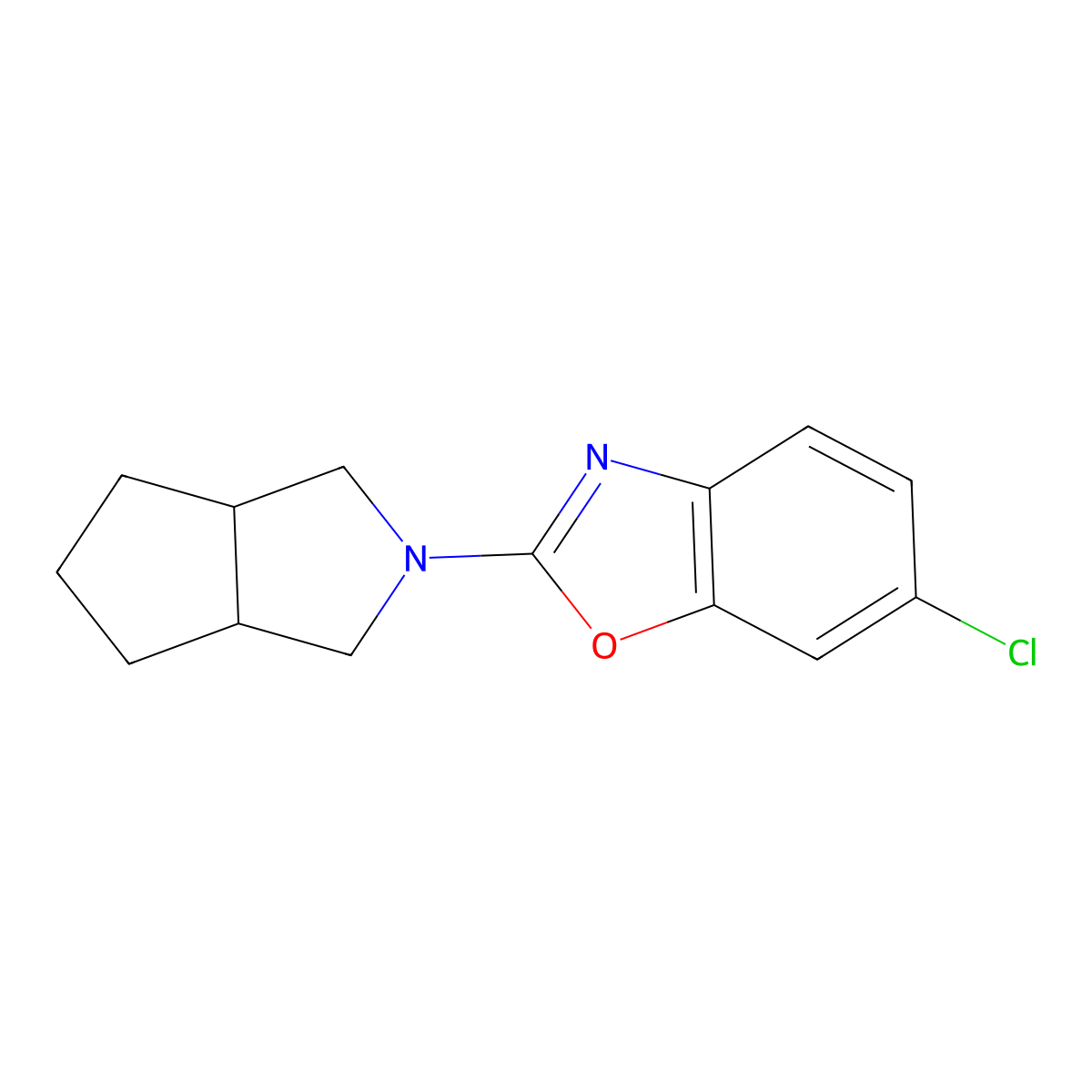 6-Chloro-2-{octahydrocyclopenta[c]pyrrol-2-yl}-1,3-benzoxazole molecular structure, CAS 2549023-64-3