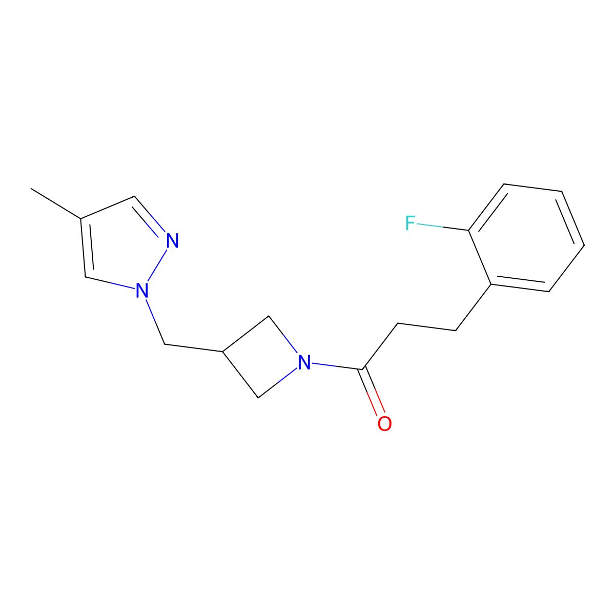 3-(2-fluorophenyl)-1-{3-[(4-methyl-1H-pyrazol-1-yl)methyl]azetidin-1-yl}propan-1-one molecular structure, CAS 2549023-76-7
