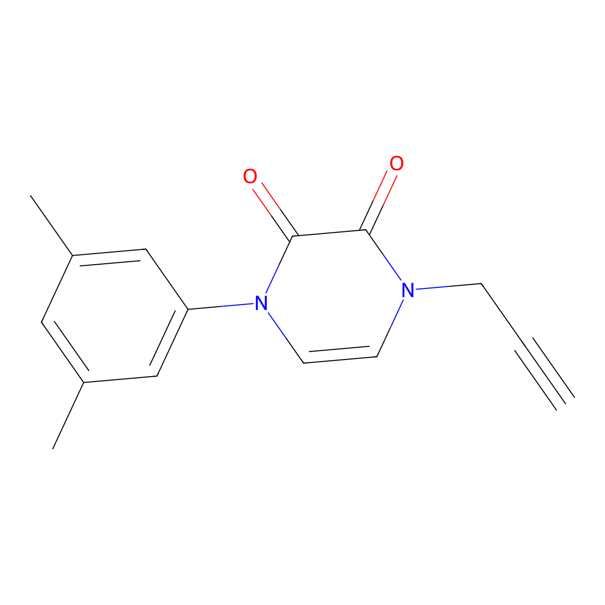 1-(3,5-Dimethylphenyl)-4-(prop-2-yn-1-yl)-1,2,3,4-tetrahydropyrazine-2,3-dione molecular structure, CAS 2549023-82-5