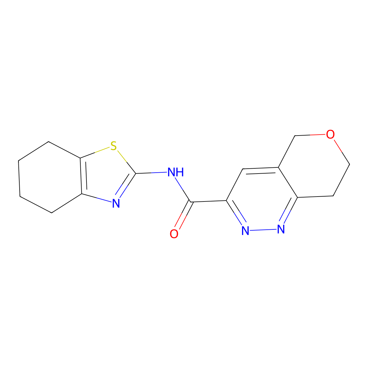 N-(4,5,6,7-tetrahydro-1,3-benzothiazol-2-yl)-5H,7H,8H-pyrano[4,3-c]pyridazine-3-carboxamide molecular structure, CAS 2549023-86-9