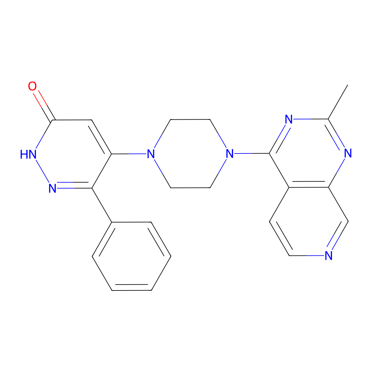 5-(4-{2-Methylpyrido[3,4-d]pyrimidin-4-yl}piperazin-1-yl)-6-phenyl-2,3-dihydropyridazin-3-one molecular structure, CAS 2549023-99-4