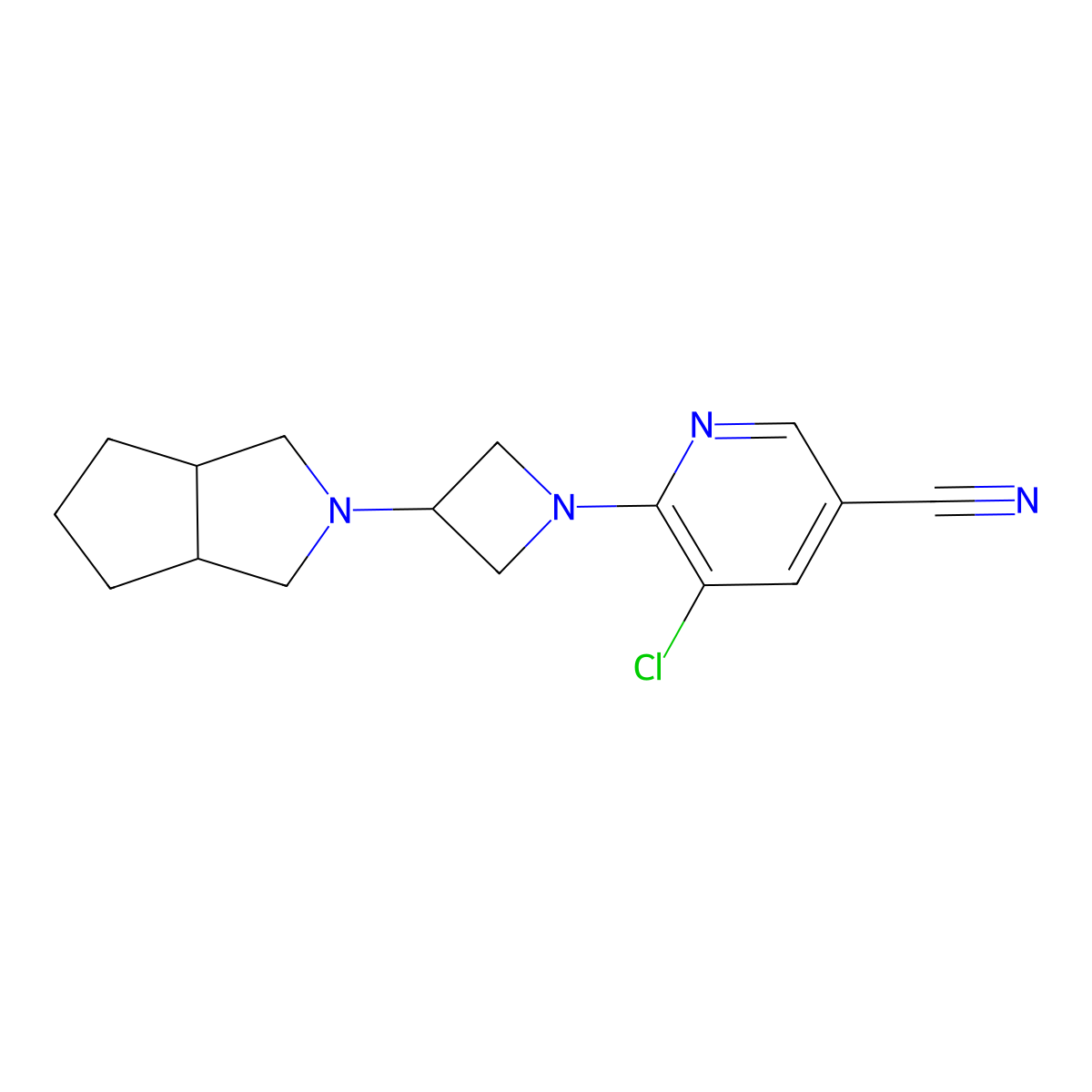 5-Chloro-6-(3-{octahydrocyclopenta[c]pyrrol-2-yl}azetidin-1-yl)pyridine-3-carbonitrile molecular structure, CAS 2549024-18-0