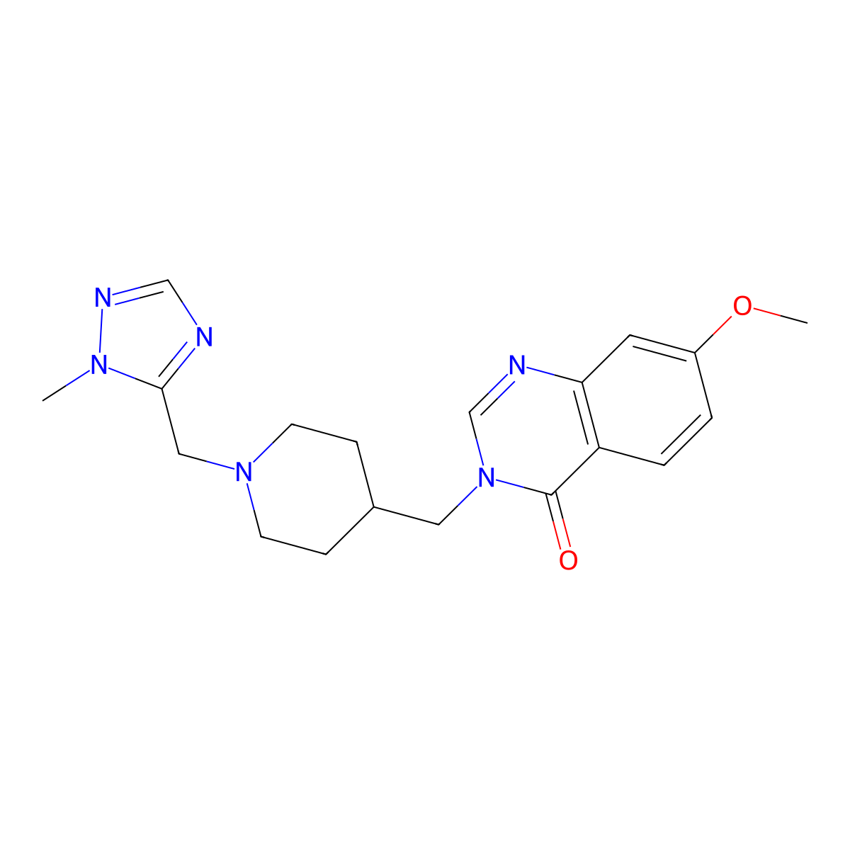 7-methoxy-3-({1-[(1-methyl-1H-1,2,4-triazol-5-yl)methyl]piperidin-4-yl}methyl)-3,4-dihydroquinazolin-4-one molecular structure, CAS 2549025-08-1
