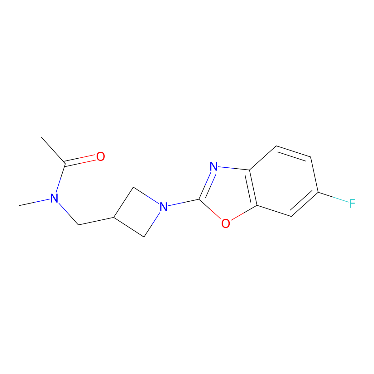 N-{[1-(6-fluoro-1,3-benzoxazol-2-yl)azetidin-3-yl]methyl}-N-methylacetamide molecular structure, CAS 2549025-29-6