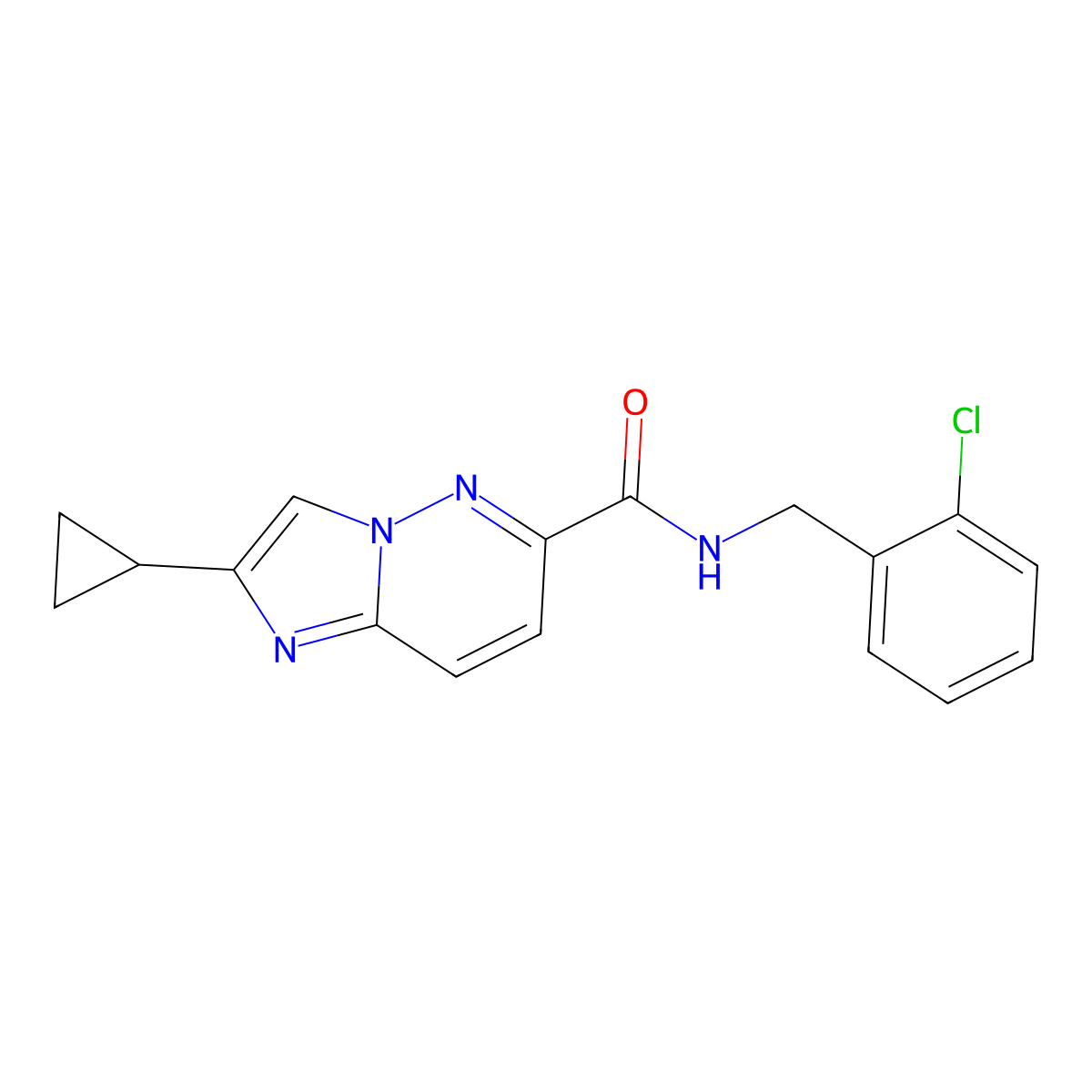 N-[(2-chlorophenyl)methyl]-2-cyclopropylimidazo[1,2-b]pyridazine-6-carboxamide molecular structure, CAS 2549025-31-0