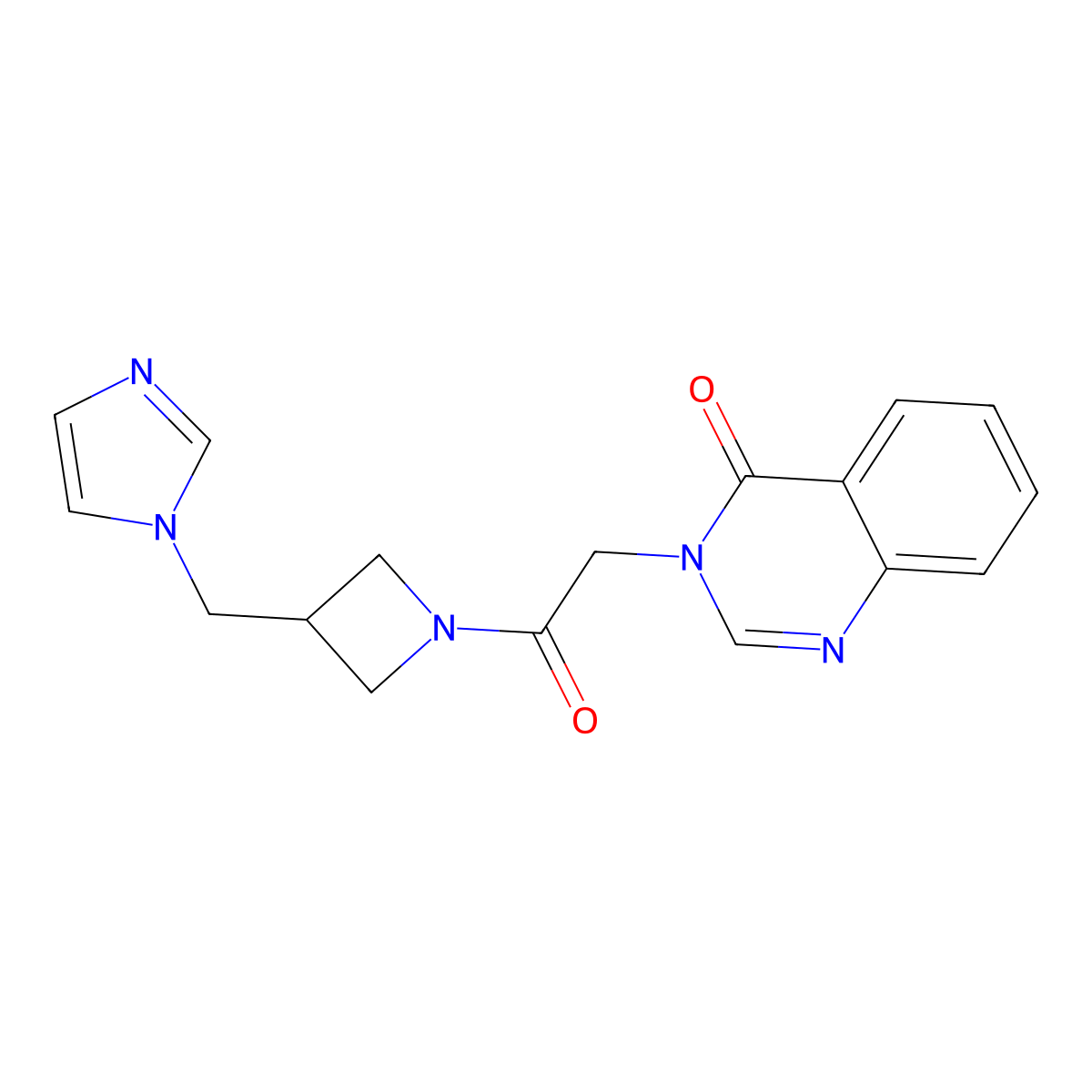 3-(2-{3-[(1H-imidazol-1-yl)methyl]azetidin-1-yl}-2-oxoethyl)-3,4-dihydroquinazolin-4-one molecular structure, CAS 2549025-53-6