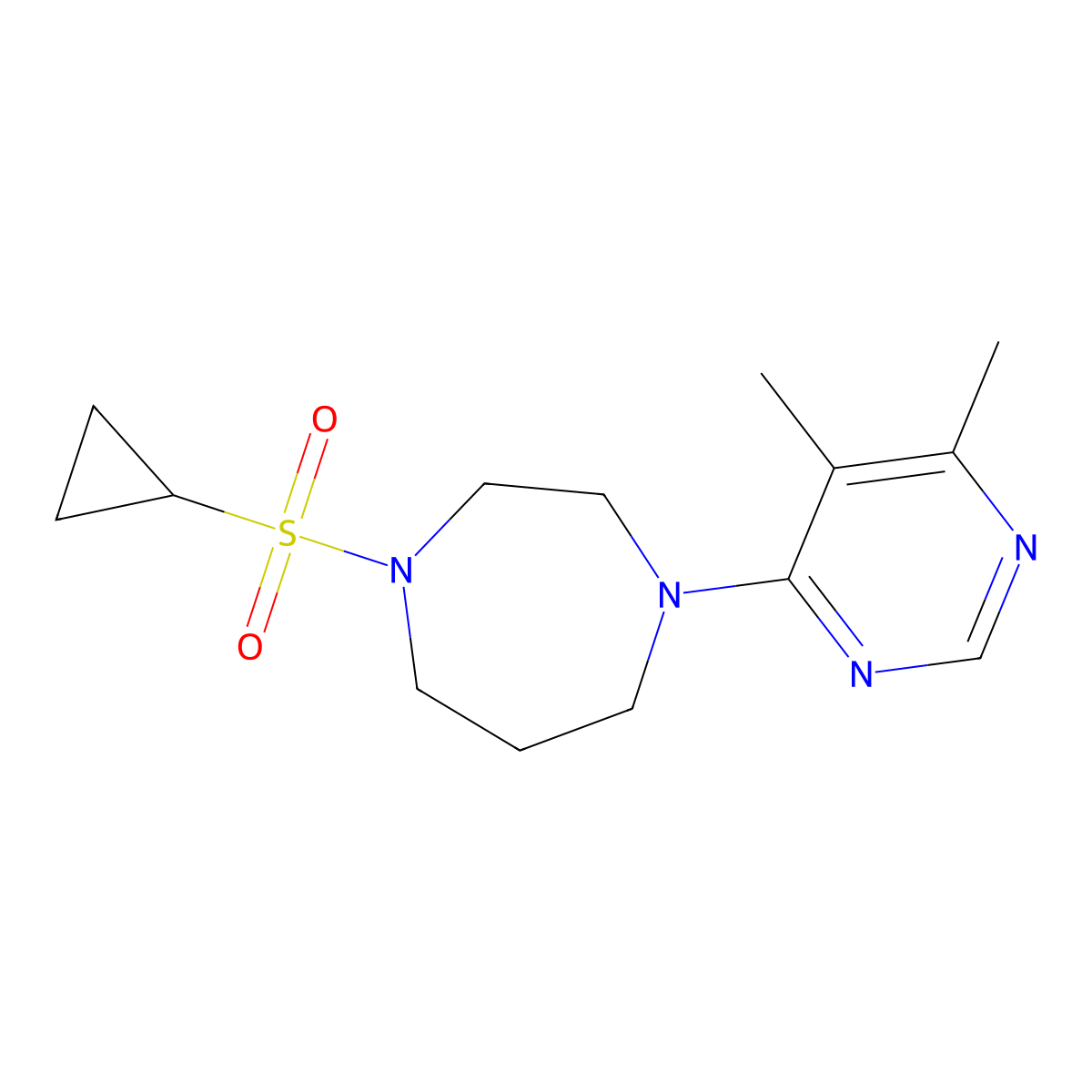 1-(Cyclopropanesulfonyl)-4-(5,6-dimethylpyrimidin-4-yl)-1,4-diazepane molecular structure, CAS 2549025-64-9