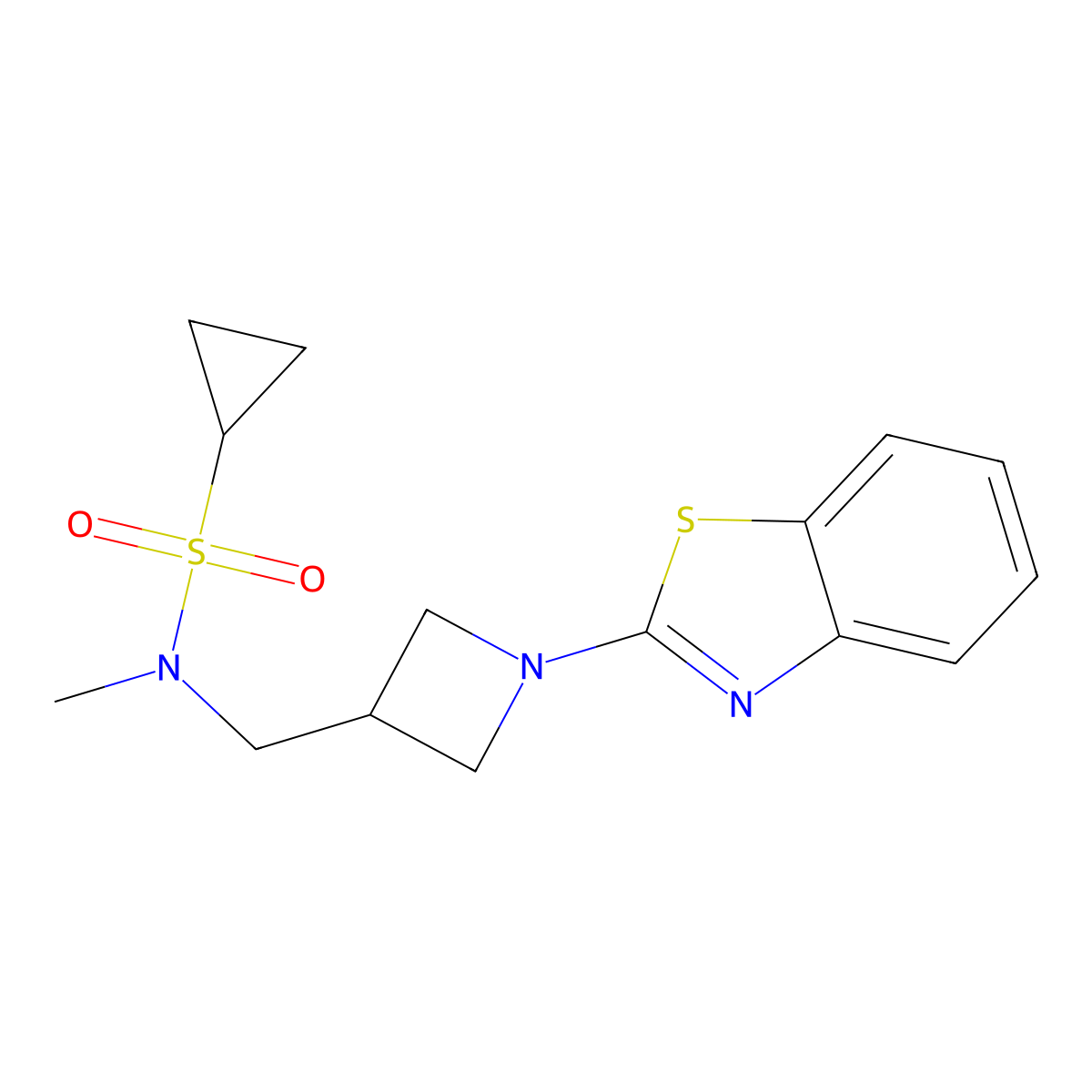 N-{[1-(1,3-benzothiazol-2-yl)azetidin-3-yl]methyl}-N-methylcyclopropanesulfonamide molecular structure, CAS 2549025-71-8