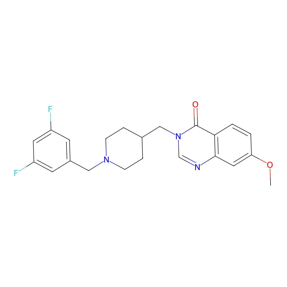 3-({1-[(3,5-Difluorophenyl)methyl]piperidin-4-yl}methyl)-7-methoxy-3,4-dihydroquinazolin-4-one molecular structure, CAS 2549025-72-9