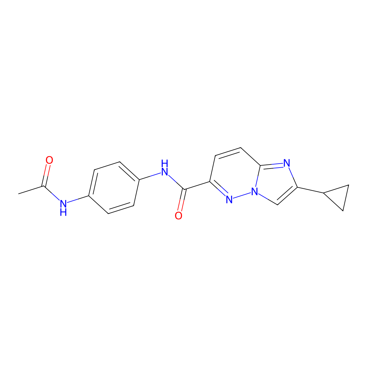 2-cyclopropyl-N-(4-acetamidophenyl)imidazo[1,2-b]pyridazine-6-carboxamide molecular structure, CAS 2549025-74-1
