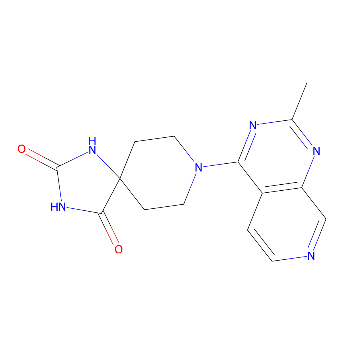 8-{2-Methylpyrido[3,4-d]pyrimidin-4-yl}-1,3,8-triazaspiro[4.5]decane-2,4-dione molecular structure, CAS 2549025-84-3