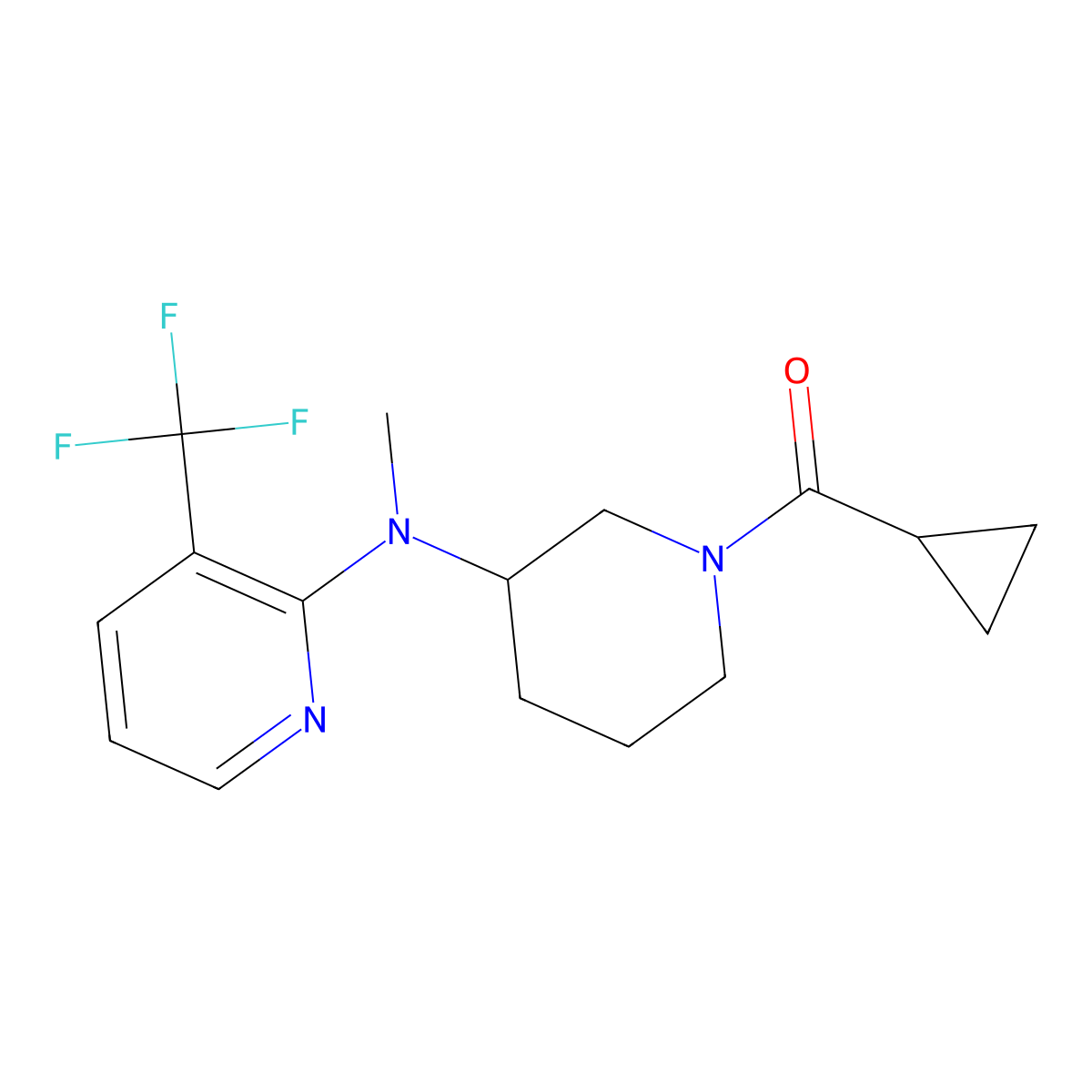 N-(1-cyclopropanecarbonylpiperidin-3-yl)-N-methyl-3-(trifluoromethyl)pyridin-2-amine molecular structure, CAS 2549025-94-5