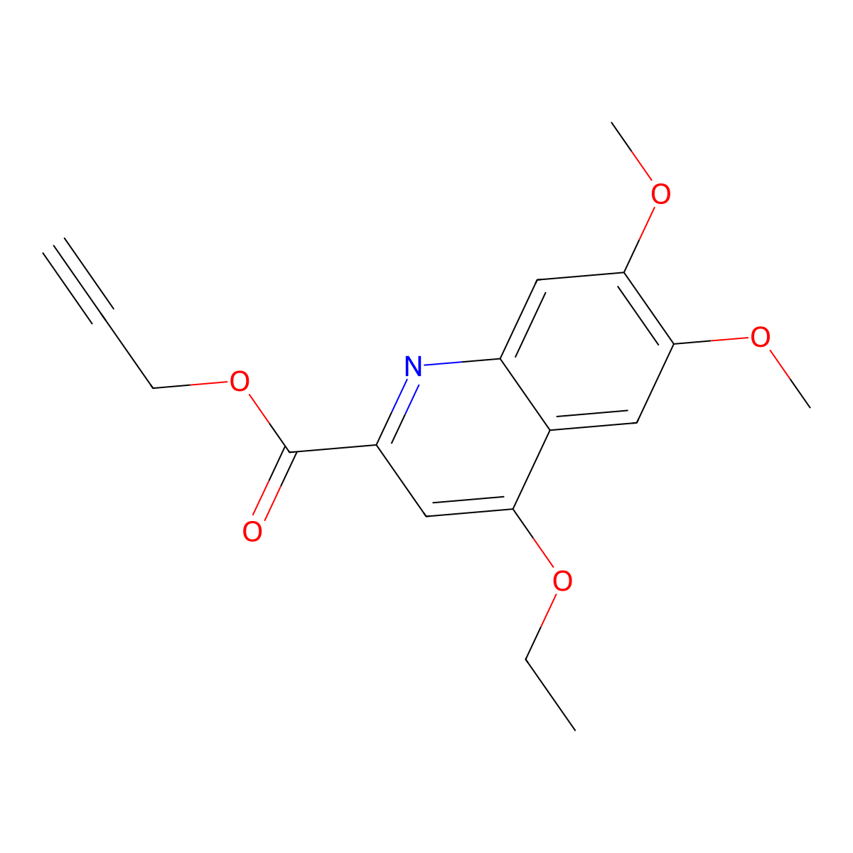 Prop-2-yn-1-yl 4-ethoxy-6,7-dimethoxyquinoline-2-carboxylate molecular structure, CAS 2549025-96-7