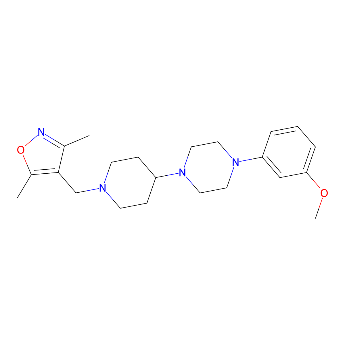 1-{1-[(3,5-Dimethyl-1,2-oxazol-4-yl)methyl]piperidin-4-yl}-4-(3-methoxyphenyl)piperazine molecular structure, CAS 2549025-98-9