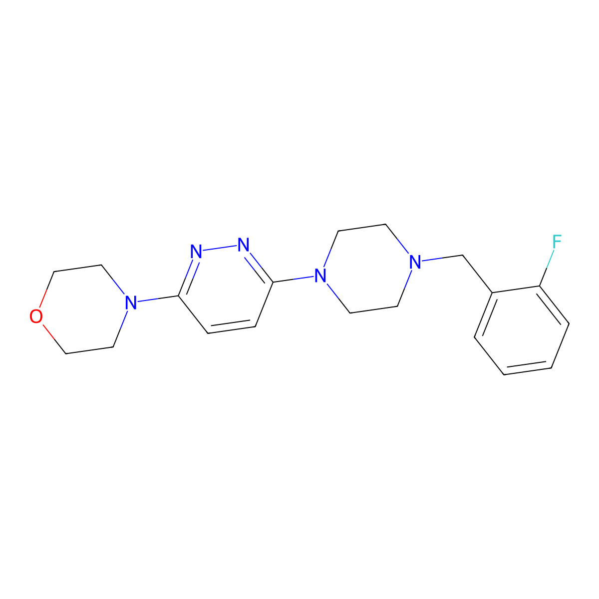 4-(6-{4-[(2-Fluorophenyl)methyl]piperazin-1-yl}pyridazin-3-yl)morpholine molecular structure, CAS 2549026-09-5