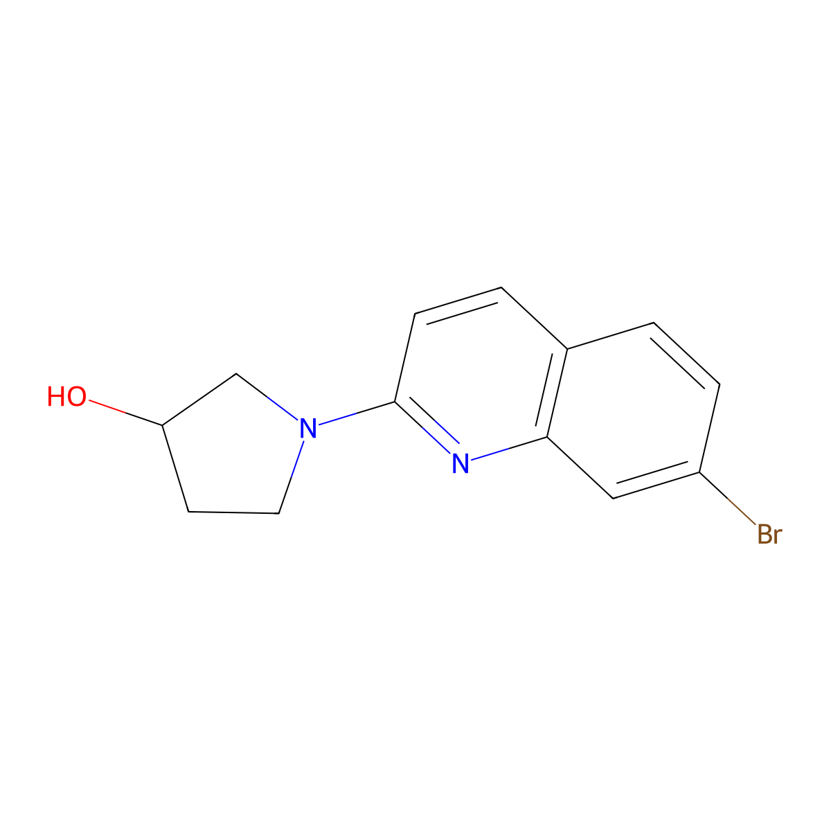 1-(7-Bromoquinolin-2-yl)pyrrolidin-3-ol molecular structure, CAS 2549026-16-4