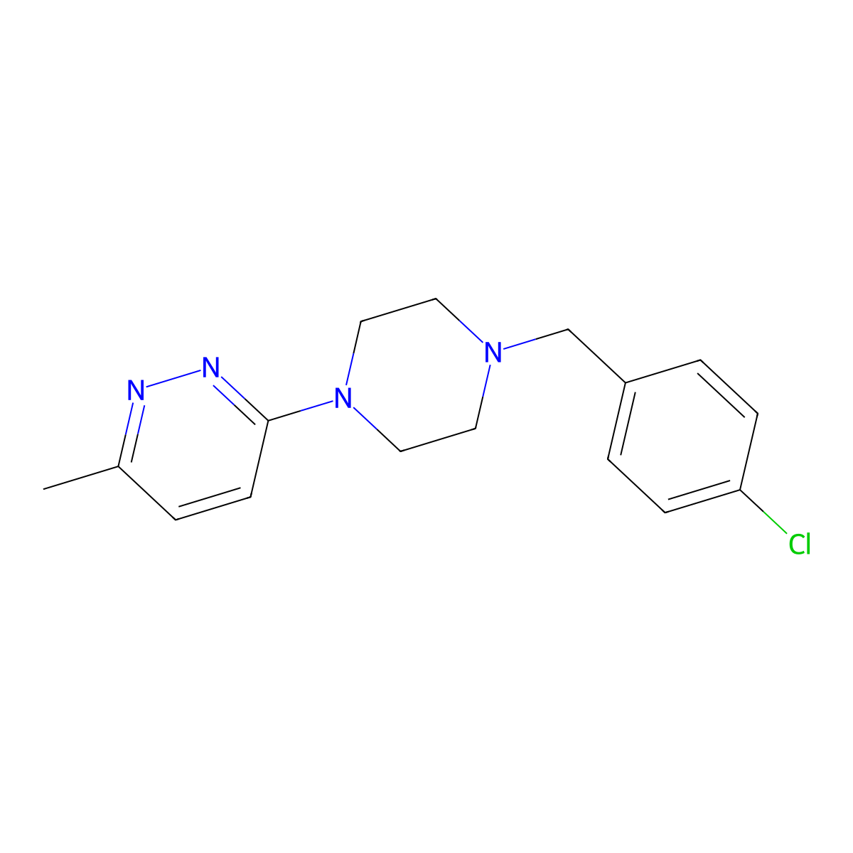 3-{4-[(4-Chlorophenyl)methyl]piperazin-1-yl}-6-methylpyridazine molecular structure, CAS 2549026-20-0