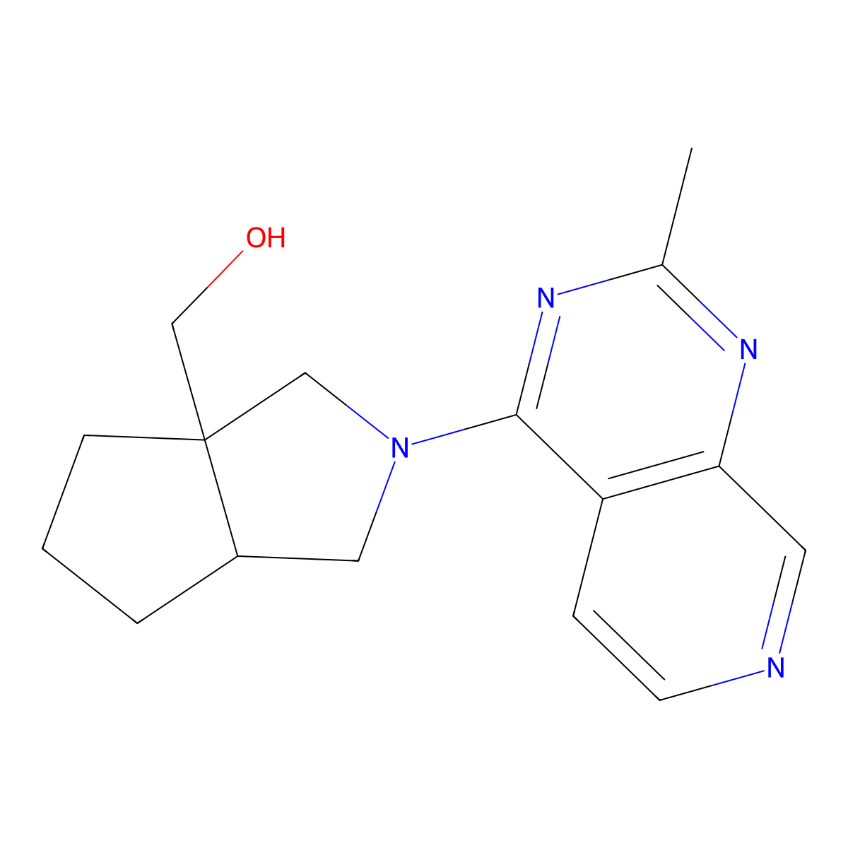 (2-{2-Methylpyrido[3,4-d]pyrimidin-4-yl}-octahydrocyclopenta[c]pyrrol-3a-yl)methanol molecular structure, CAS 2549026-25-5
