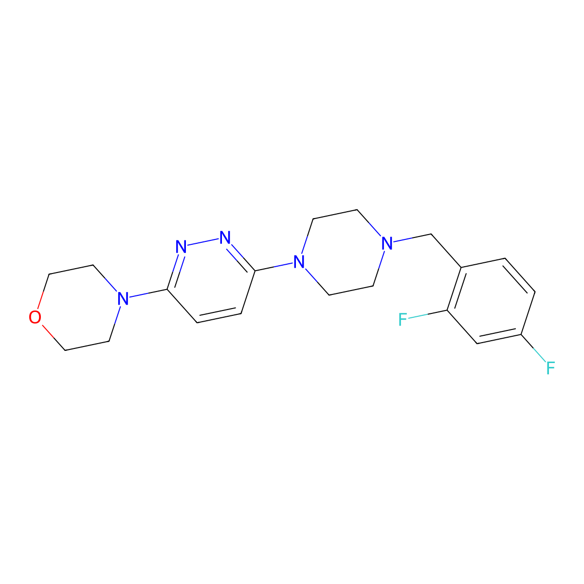 4-(6-{4-[(2,4-Difluorophenyl)methyl]piperazin-1-yl}pyridazin-3-yl)morpholine molecular structure, CAS 2549026-28-8