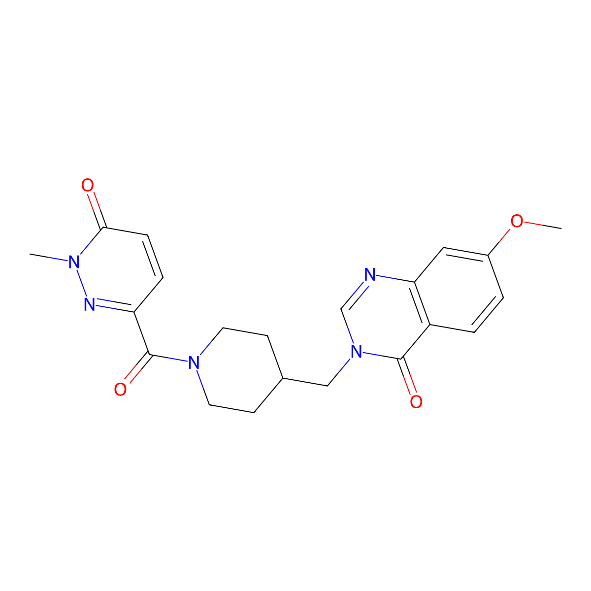 7-Methoxy-3-{[1-(1-methyl-6-oxo-1,6-dihydropyridazine-3-carbonyl)piperidin-4-yl]methyl}-3,4-dihydroquinazolin-4-one molecular structure, CAS 2549026-29-9