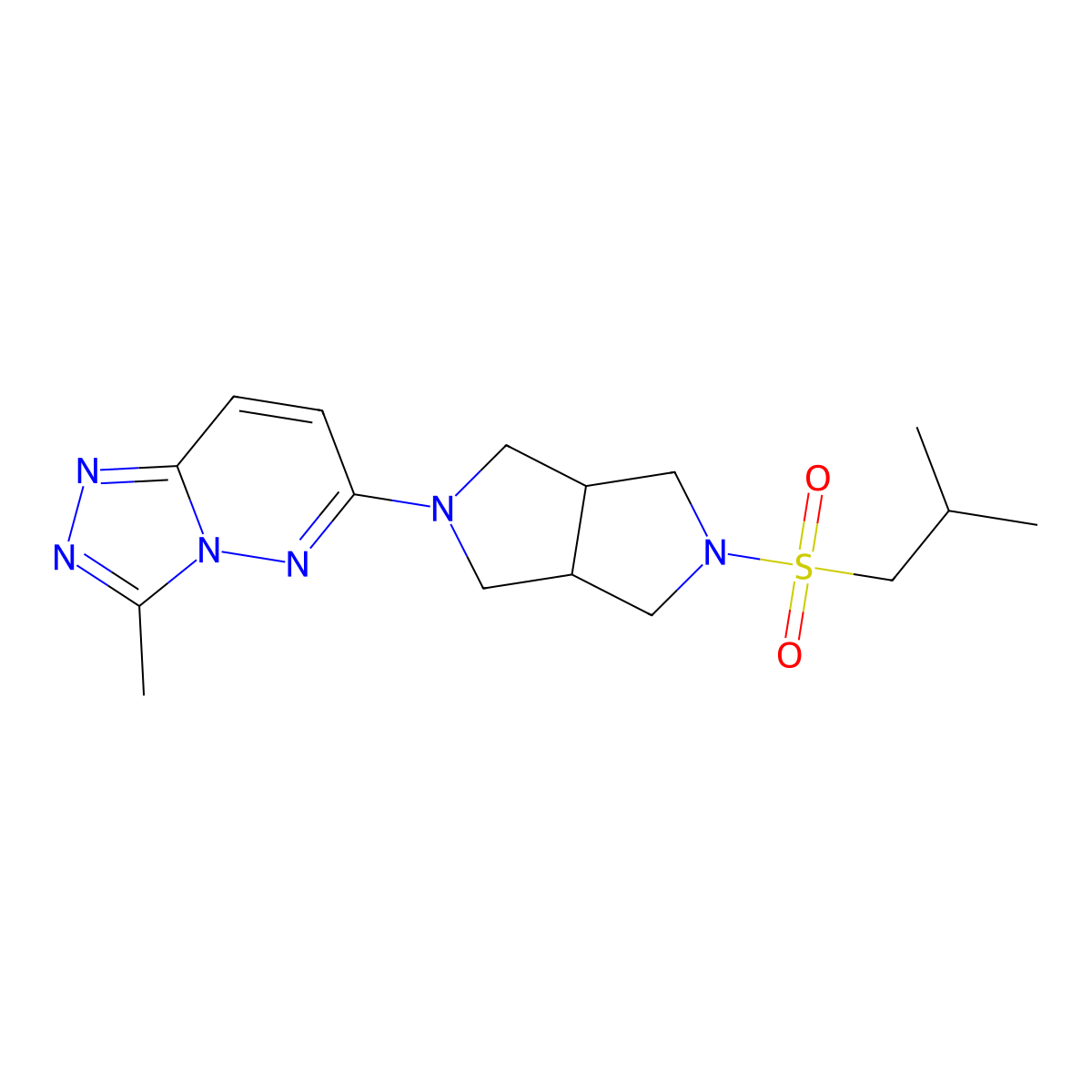 2-{3-Methyl-[1,2,4]triazolo[4,3-b]pyridazin-6-yl}-5-(2-methylpropanesulfonyl)-octahydropyrrolo[3,4-c]pyrrole molecular structure, CAS 2549026-30-2