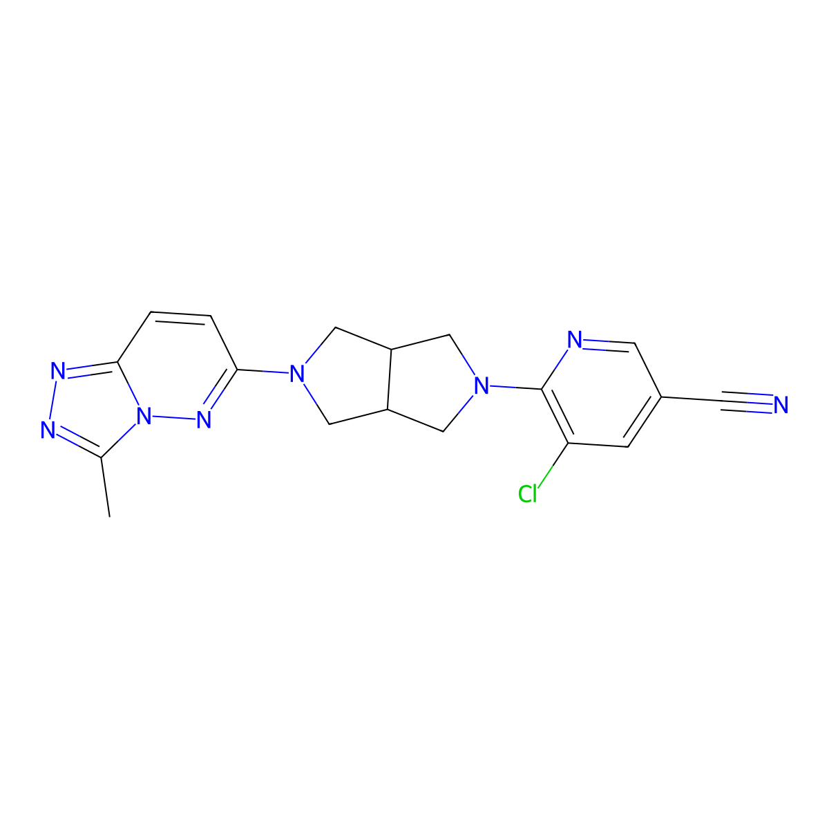 5-Chloro-6-(5-{3-methyl-[1,2,4]triazolo[4,3-b]pyridazin-6-yl}-octahydropyrrolo[3,4-c]pyrrol-2-yl)pyridine-3-carbonitrile molecular structure, CAS 2549026-37-9