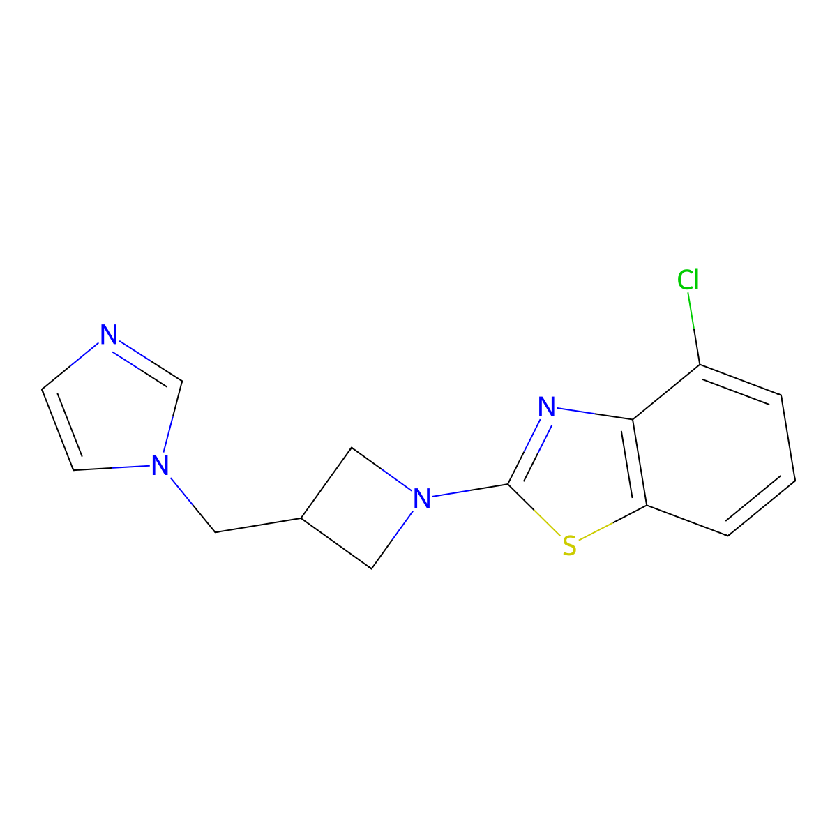 4-chloro-2-{3-[(1H-imidazol-1-yl)methyl]azetidin-1-yl}-1,3-benzothiazole molecular structure, CAS 2549026-41-5