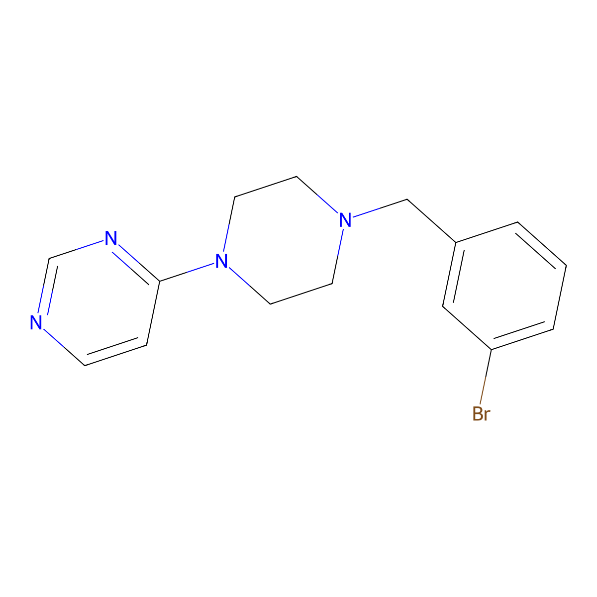 4-{4-[(3-Bromophenyl)methyl]piperazin-1-yl}pyrimidine molecular structure, CAS 2549026-46-0